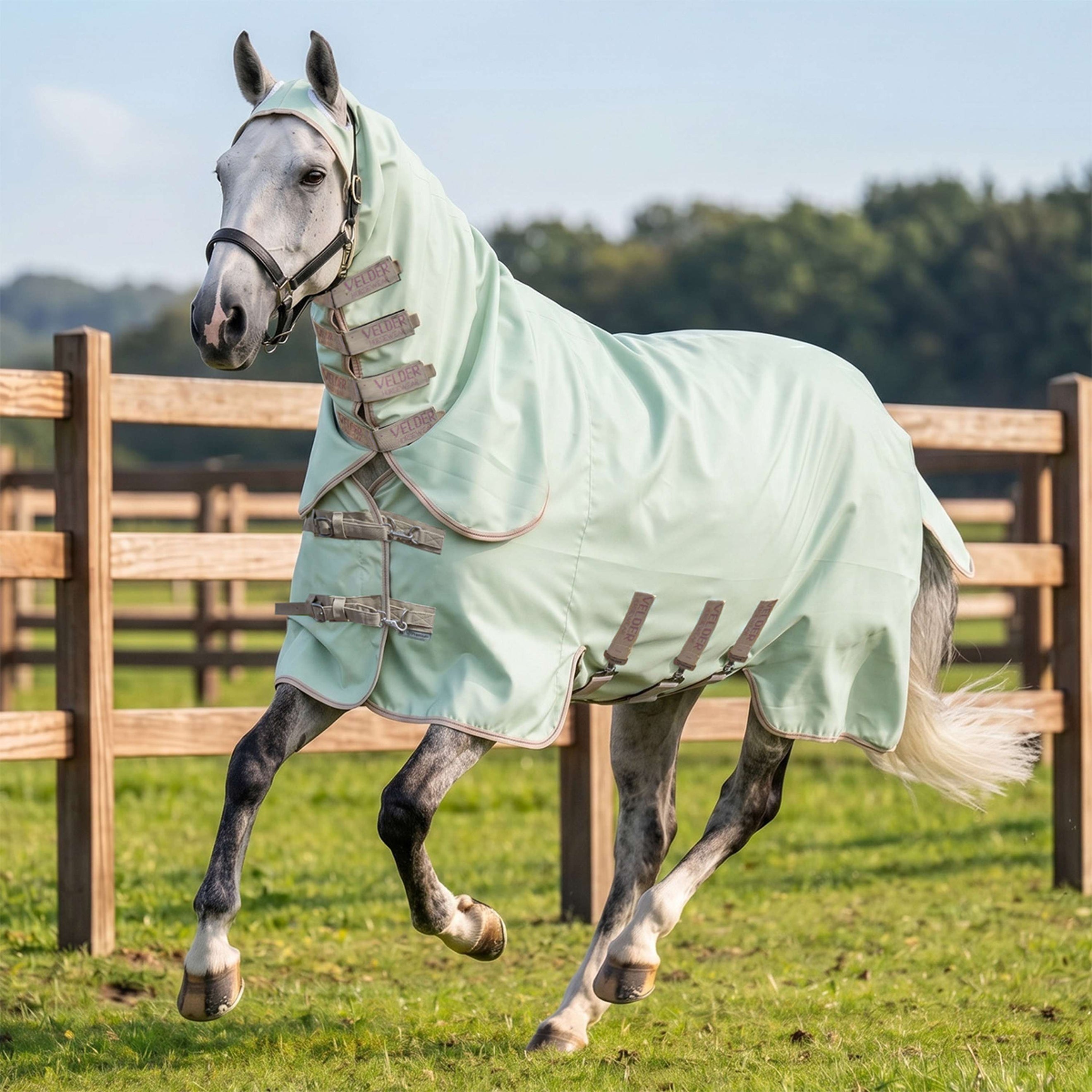 Velder Horsewear Premium Lightweight Sweet Itch Rug Sage Light Velder Horsewear Premium Lightweight Sweet Itch Rug Sage Light
