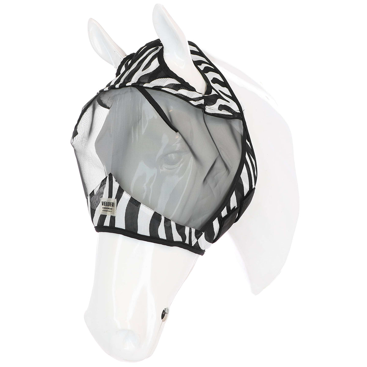 Velder Horsewear Essentials Máscara para Moscas Zebra Sin orejas Negro/Blanco