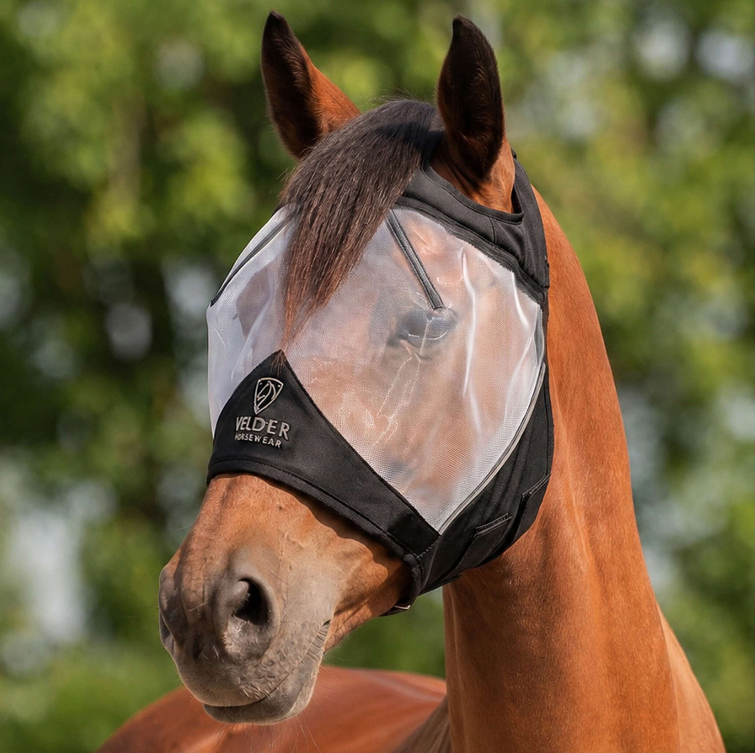Velder Horsewear Premium Máscara para Moscas Sin orejas Negro