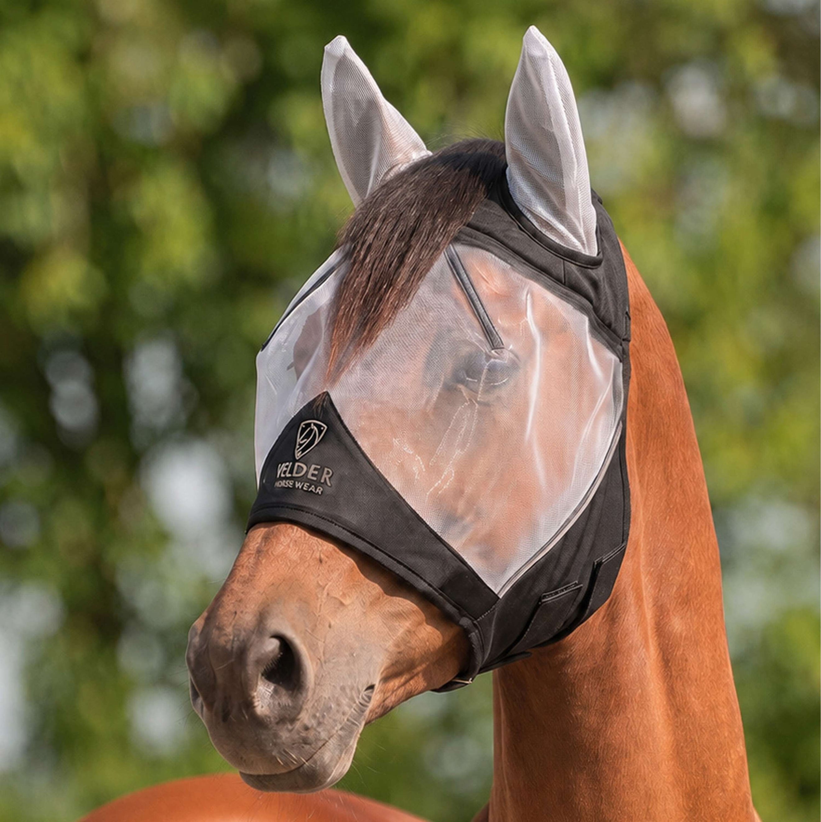 Velder Horsewear Premium Máscara para Moscas con Orejas Negro