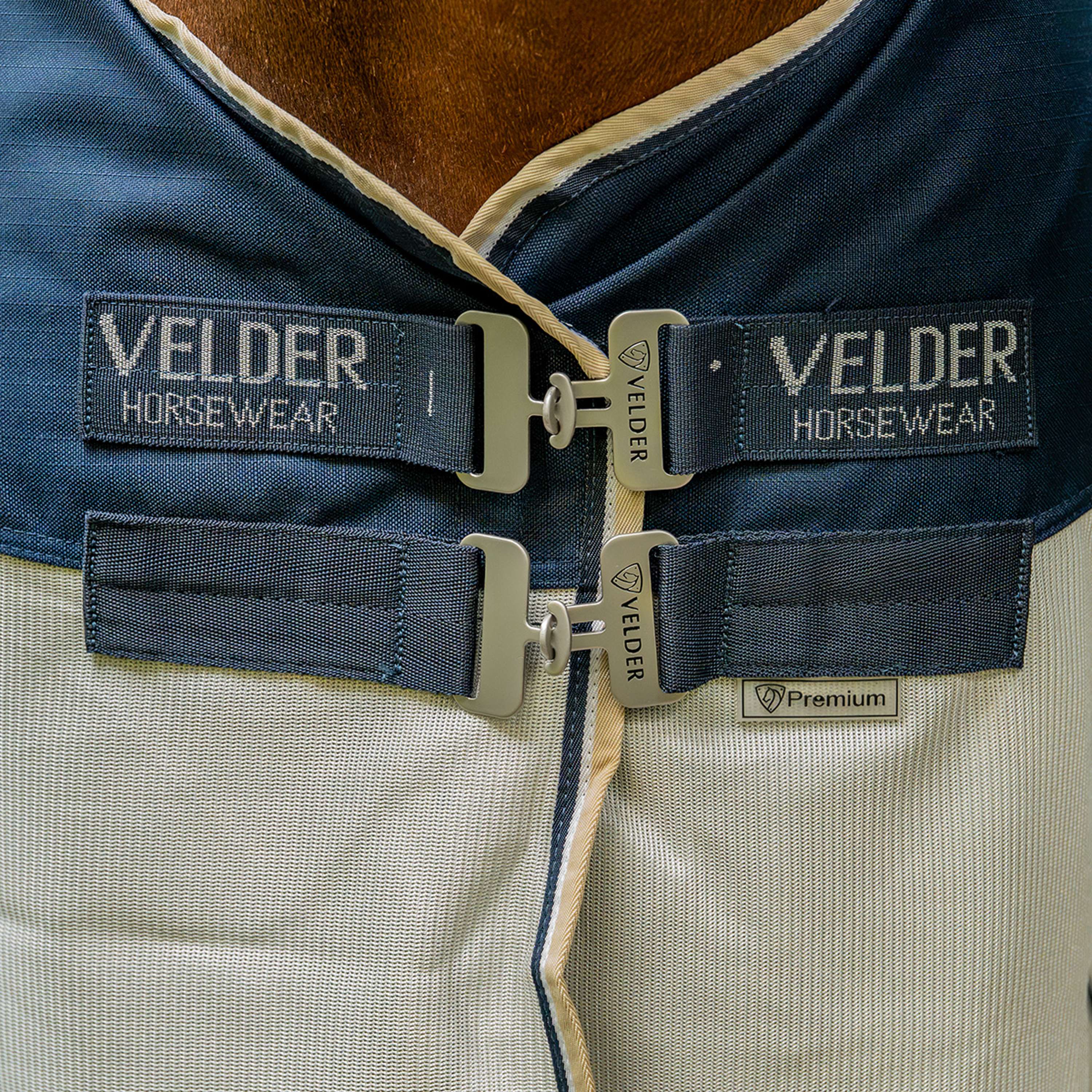 Velder Horsewear Premium Manta Antimoscas Waterproof-Top Navy/Pearl Silver