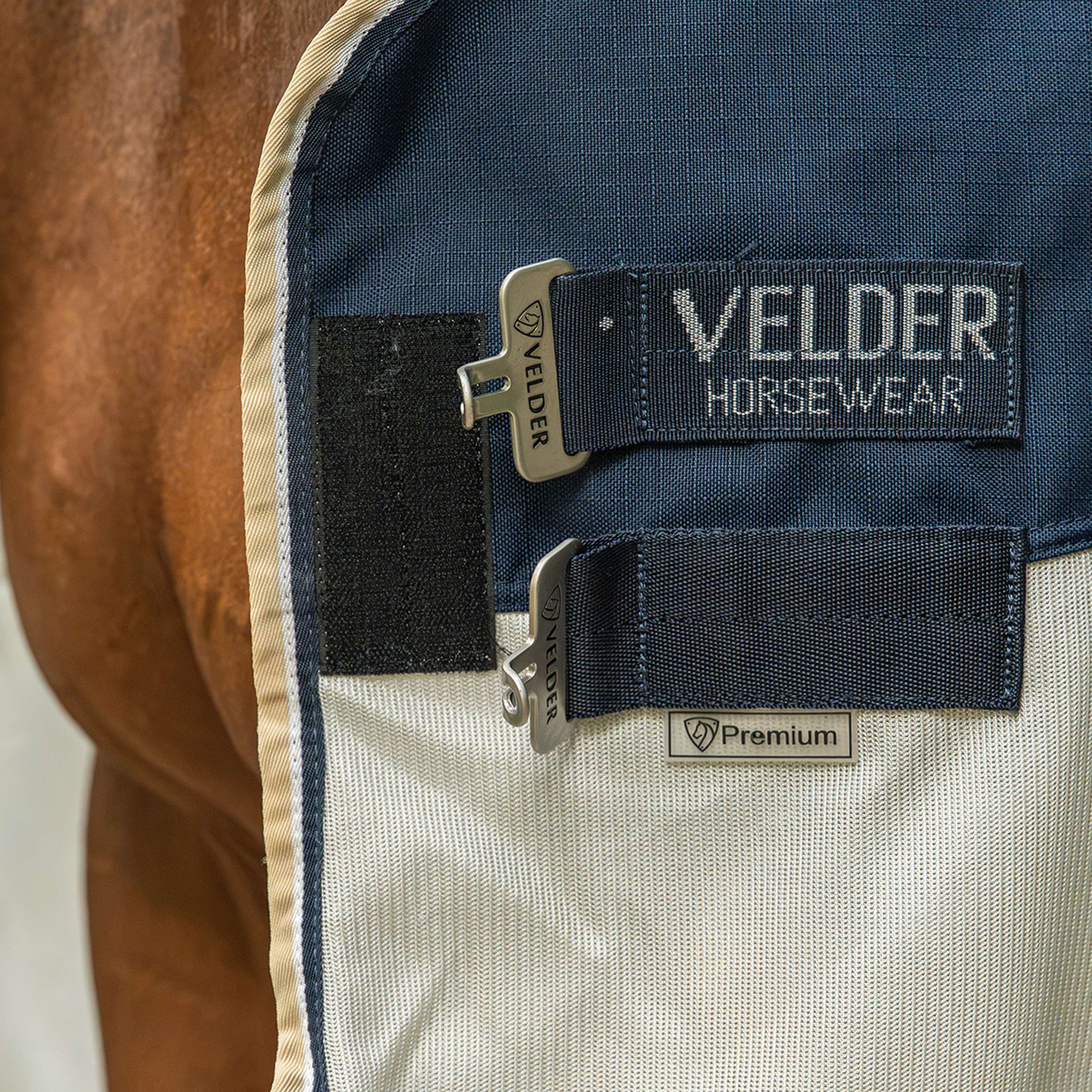 Velder Horsewear Premium Manta Antimoscas Waterproof-Top Navy/Pearl Silver