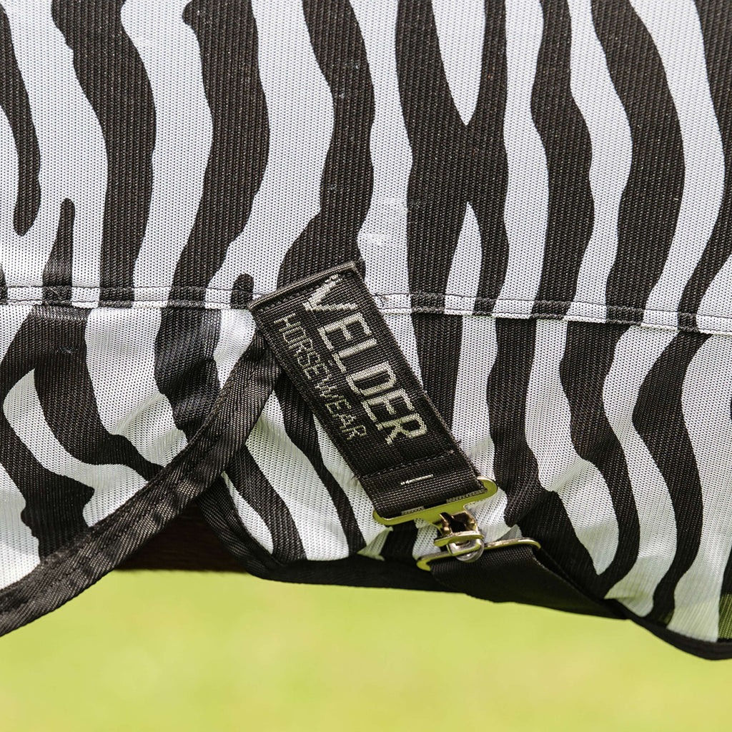Velder Horsewear Essentials Pony Manta Antimoscas con Cuello Zebra Negro/Blanco