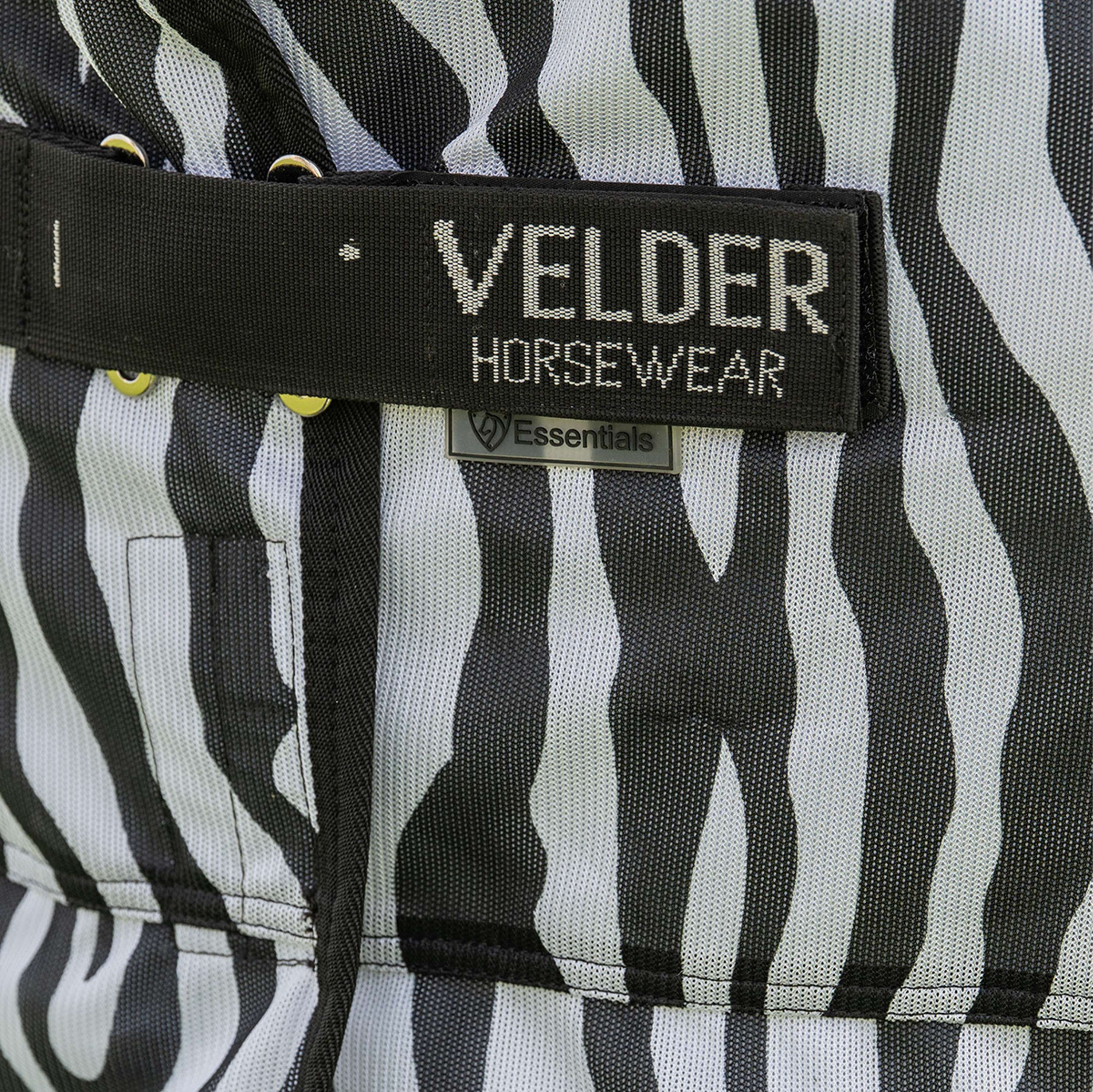 Velder Horsewear Essentials Pony Manta Antimoscas con Cuello Zebra Negro/Blanco