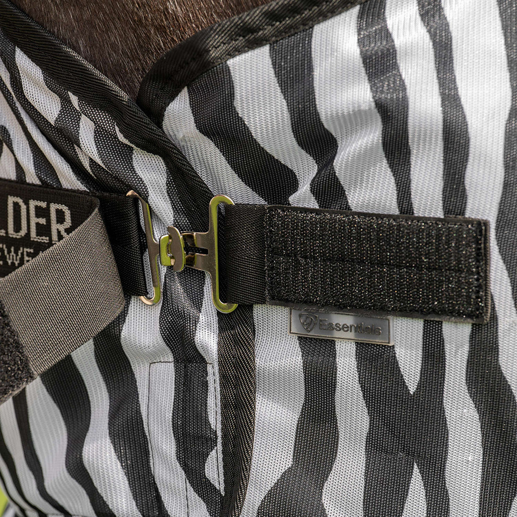 Velder Horsewear Essentials Manta Antimoscas con Cuello Zebra Negro/Blanco