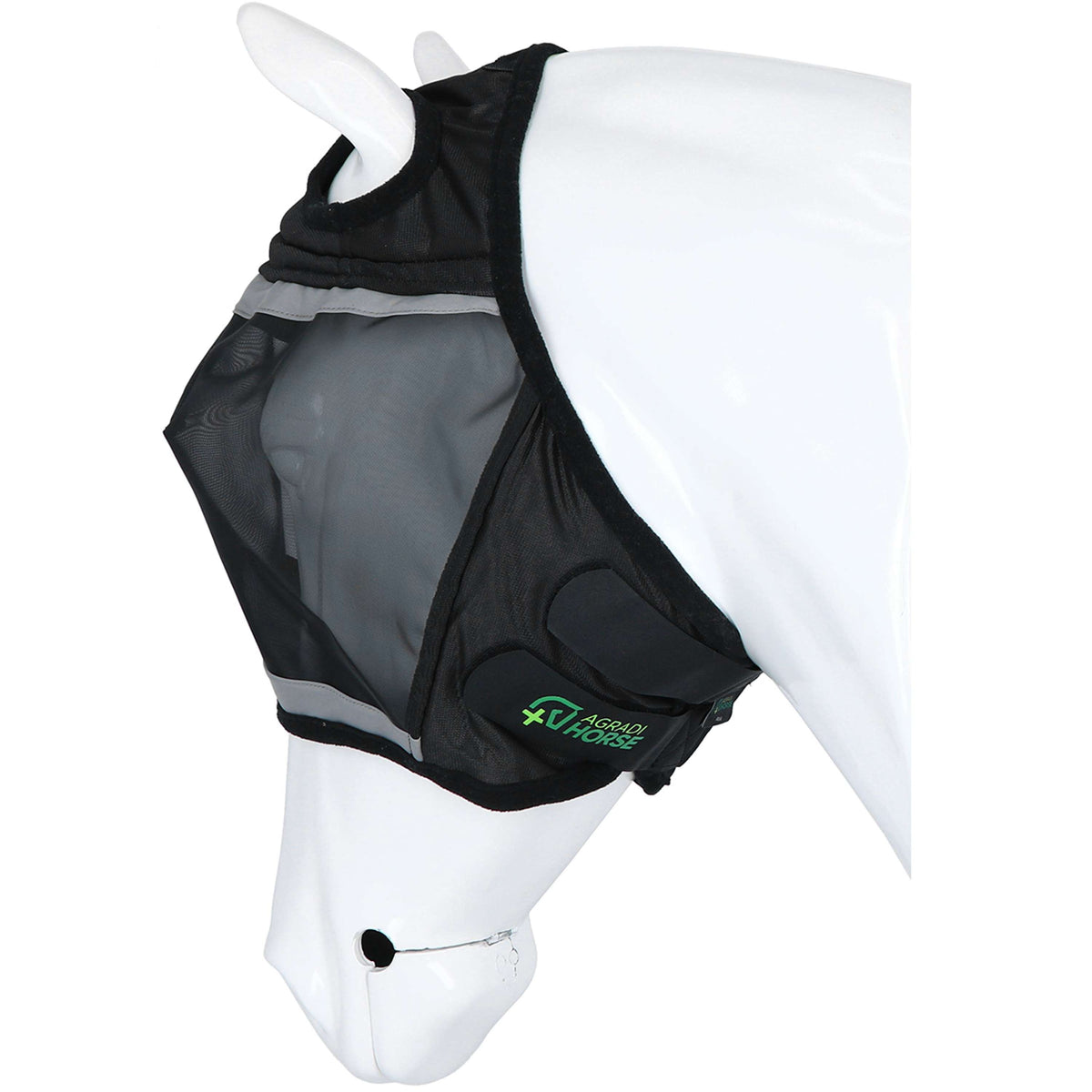 Agradi Horse Máscara para Moscas Fine Mesh con Agujero para Oreja Negro