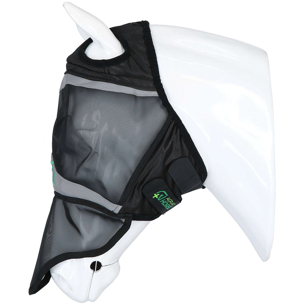 Agradi Horse Máscara para Moscas Fine Mesh con Orificio para la Oreja y Nariz Negro