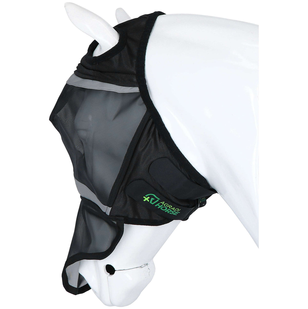 Agradi Horse Máscara para Moscas Fine Mesh con Orificio para la Oreja y Nariz Negro