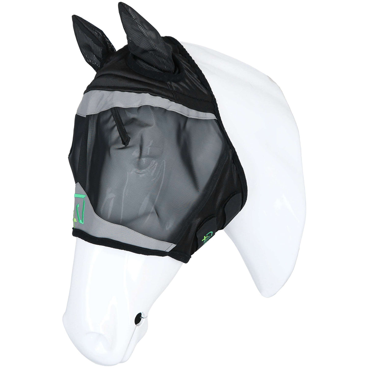 Agradi Horse Máscara para Moscas Fine Mesh con Orejas Negro