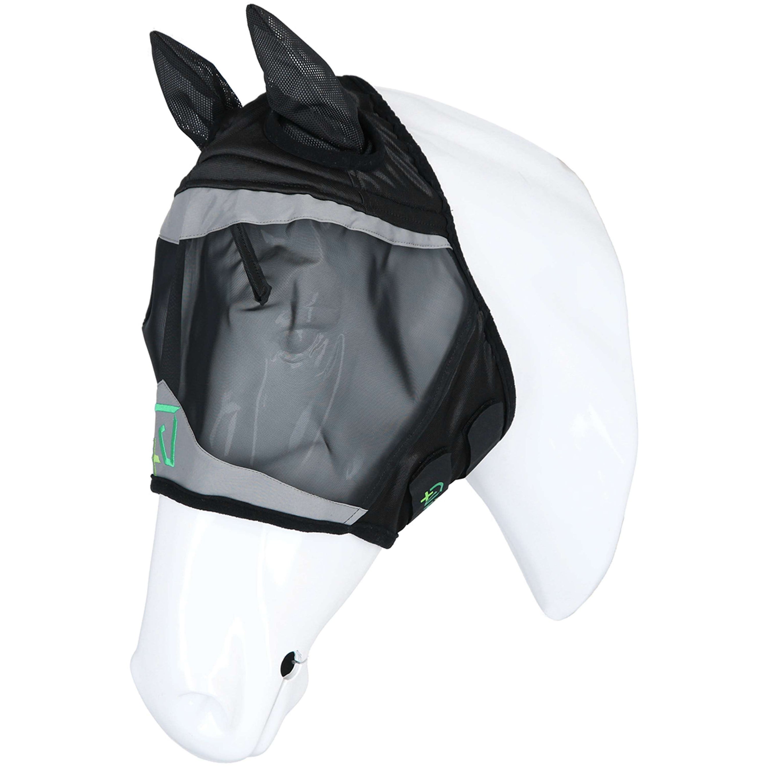 Agradi Horse Máscara para Moscas Fine Mesh con Orejas Negro