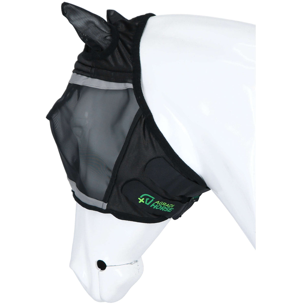 Agradi Horse Máscara para Moscas Fine Mesh con Orejas Negro