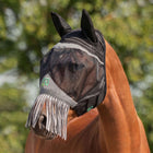 Agradi Horse Máscara para Moscas Fine Mesh con Orejas y Flecos Negro