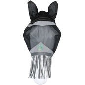 Agradi Horse Máscara para Moscas Fine Mesh con Orejas y Flecos Negro