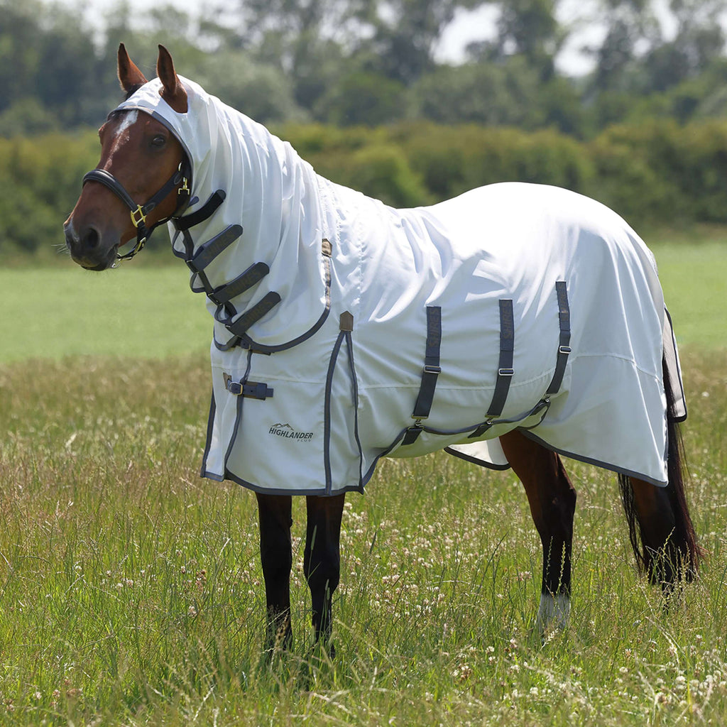 Highlander Plus by Shires Manta para Eczema Sweet-Itch Combo Blanco/Airforce