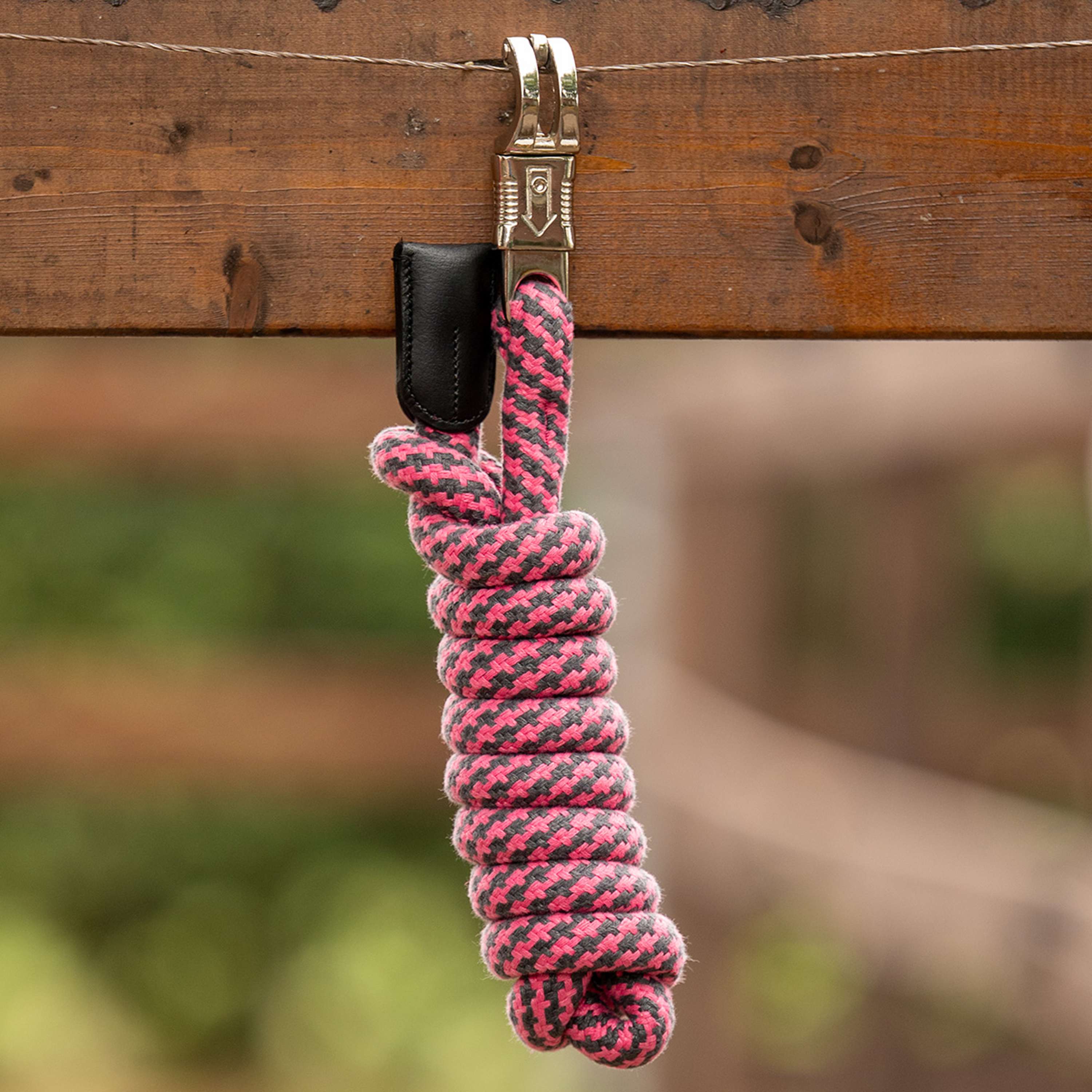 Velder Horsewear Cuerda de Cabestro con Gancho de Pánico Rosa Gris