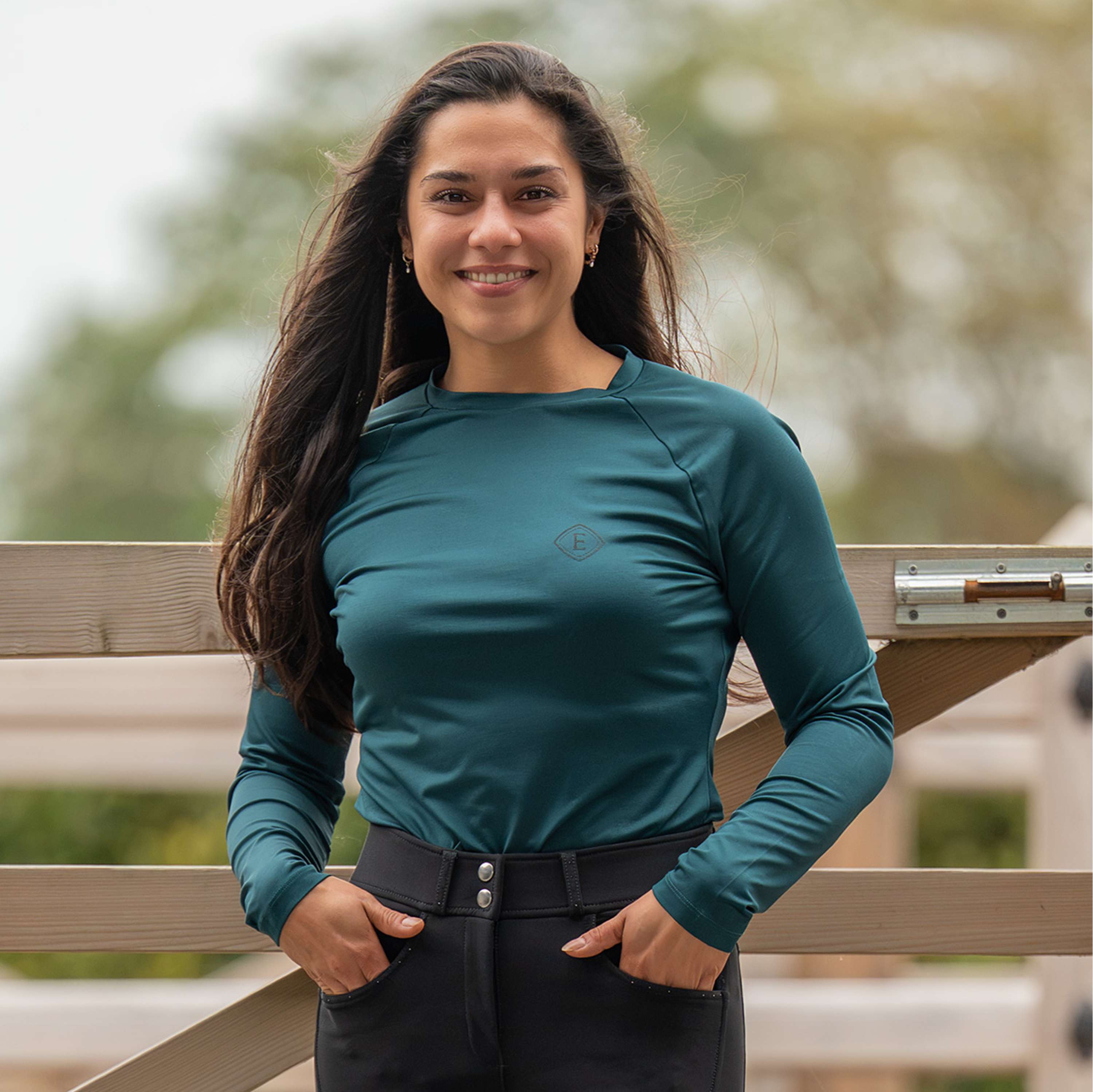 Elvera Equestrian Camiseta de rendimiento EELunara Deep Teal