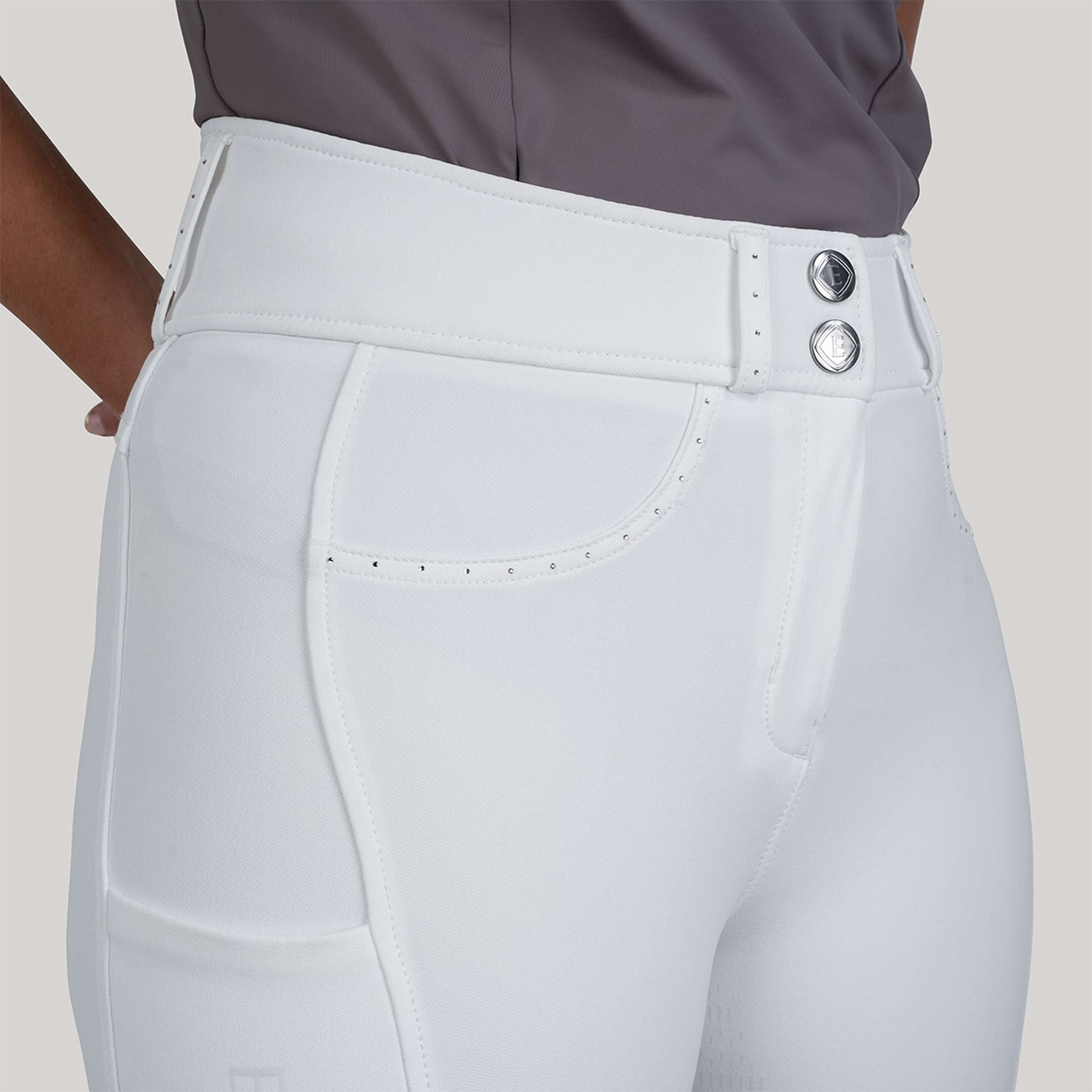 Elvera Equestrian Pantalón de Equitación Performance Bling Blanco