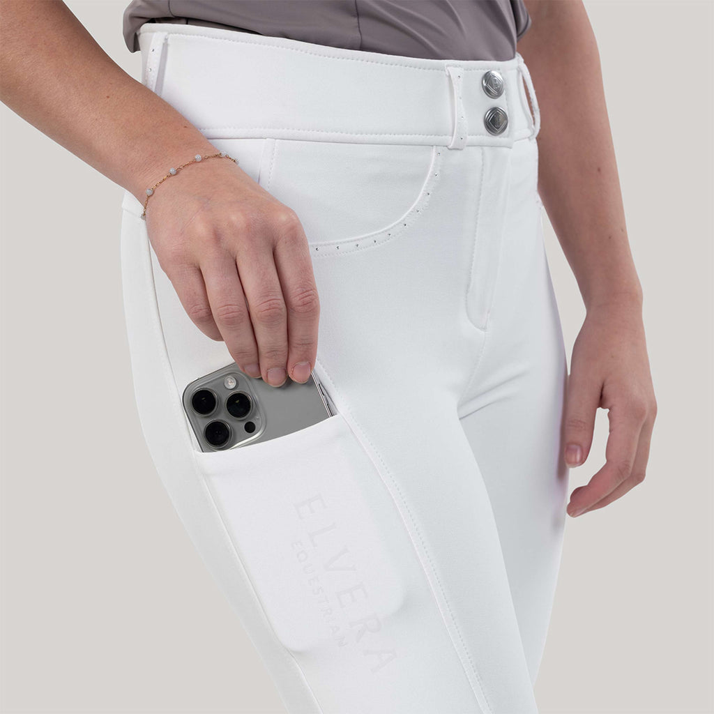 Elvera Equestrian Pantalón de Equitación Performance Bling Blanco