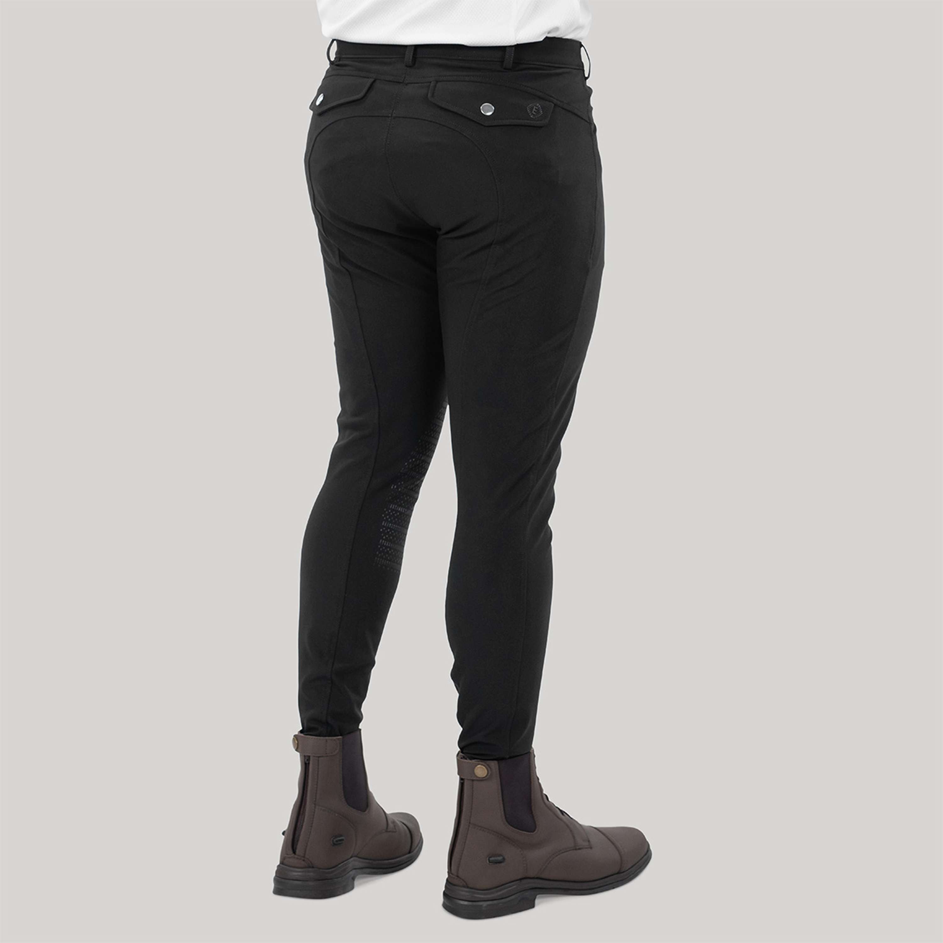 Elvera Equestrian Pantalón de Equitación Dual Core Pro Half Seat Hombres Negro