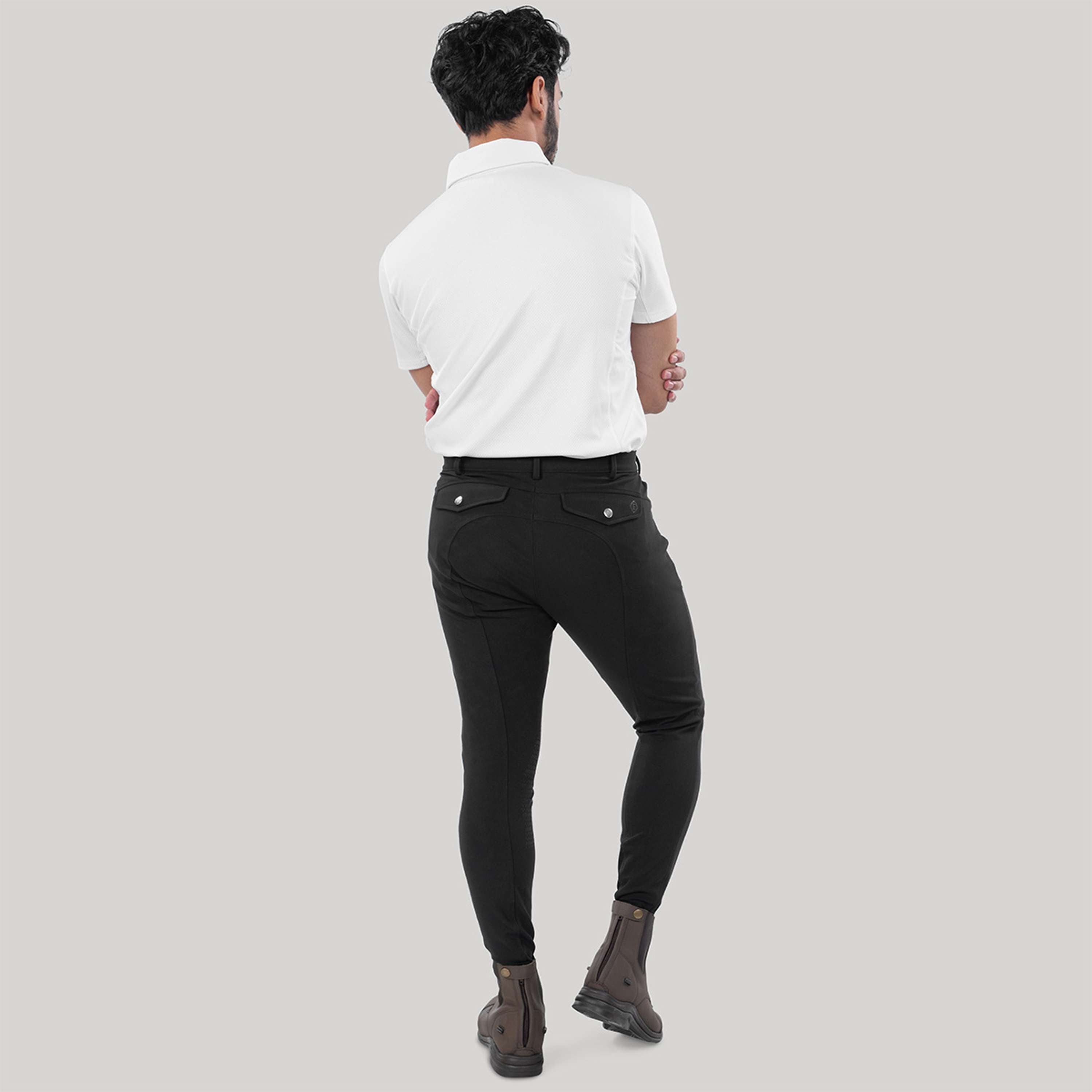 Elvera Equestrian Pantalón de Equitación Dual Core Pro Half Seat Hombres Negro