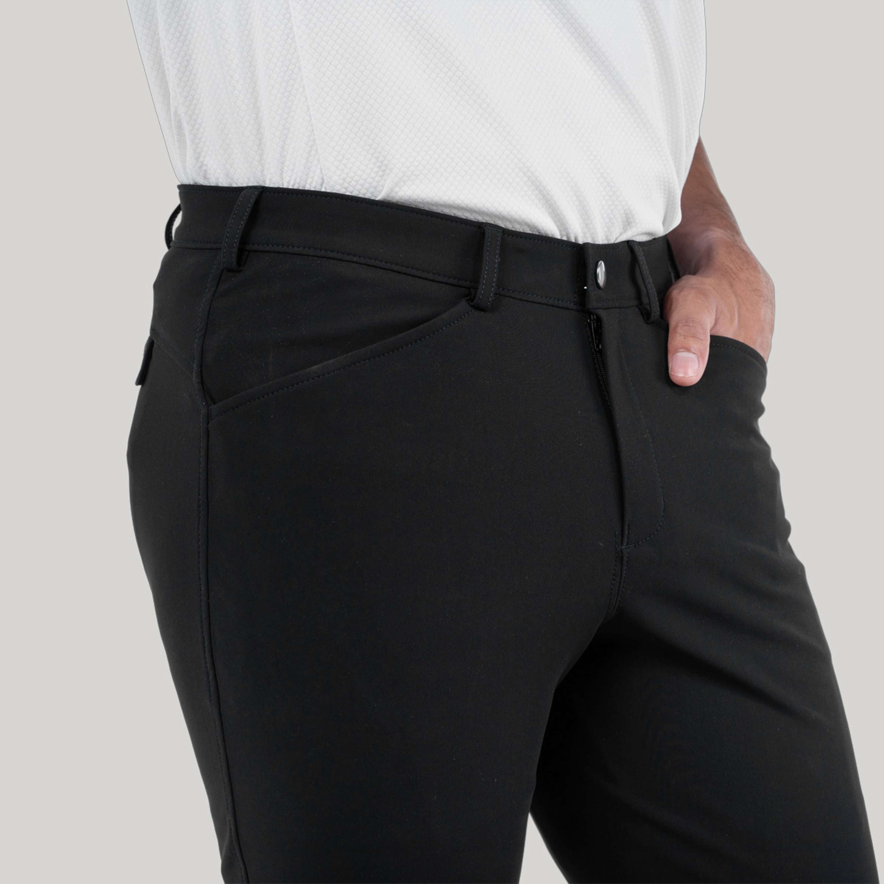 Elvera Equestrian Pantalón de Equitación Dual Core Pro Half Seat Hombres Negro