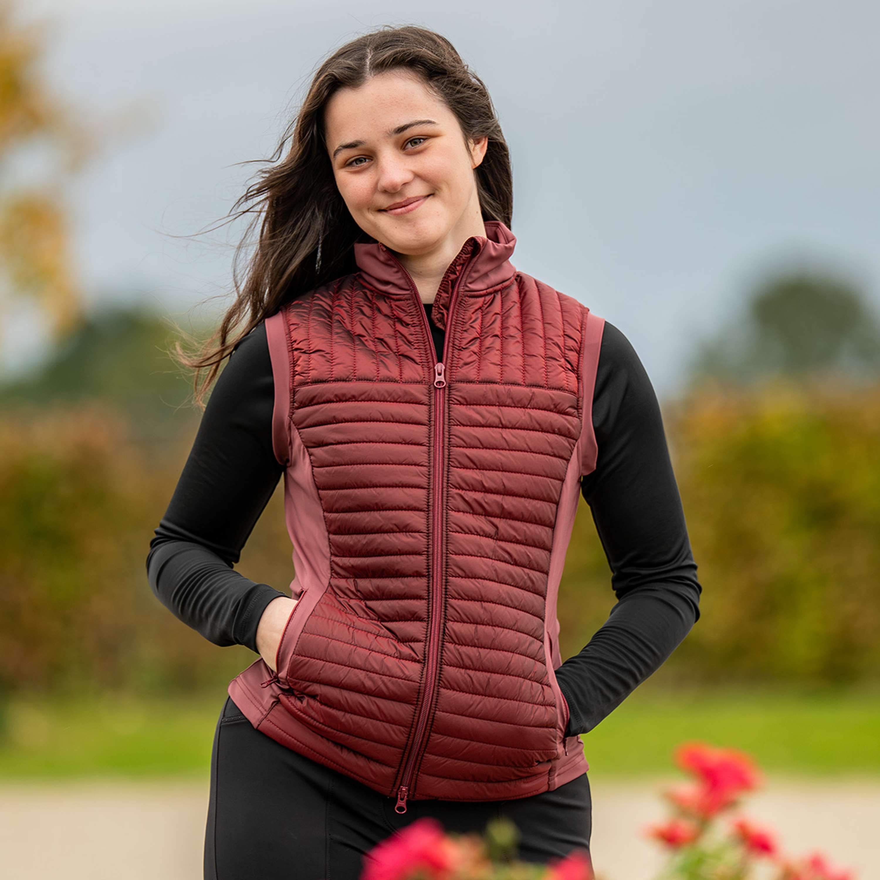 Elvera Equestrian Chaleco EEBaroness Metalic Burgundy