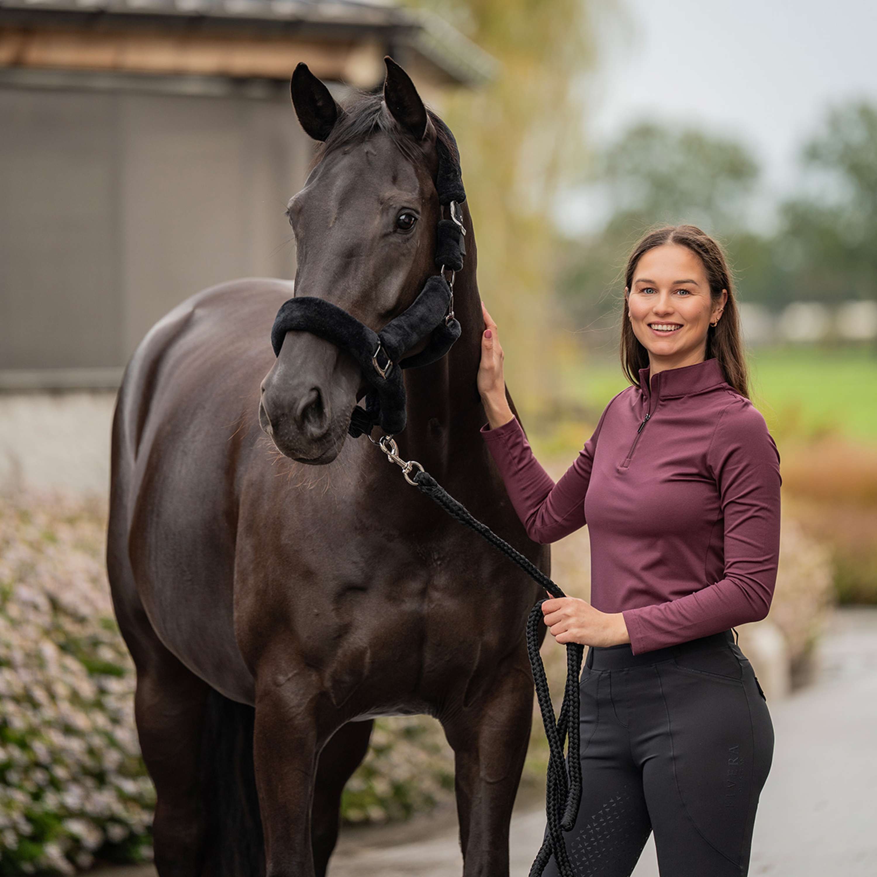 Elvera Equestrian Camiseta de entrenamiento EEChanel Aubergine