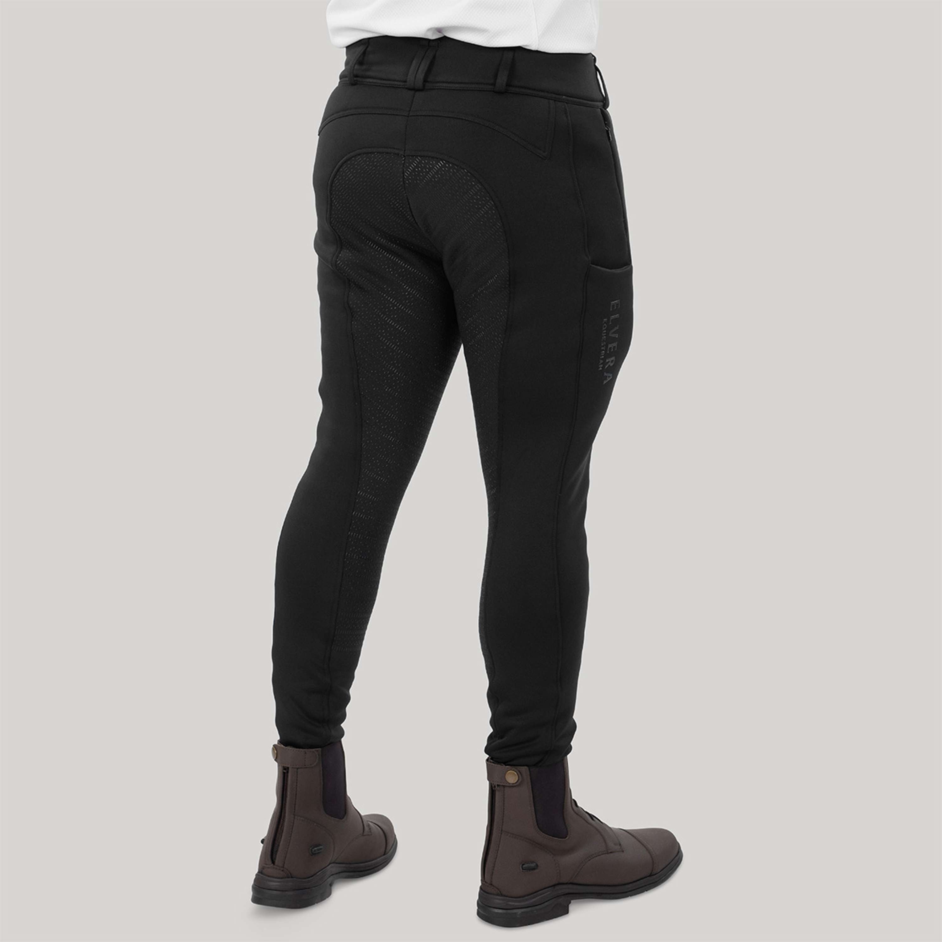 Elvera Equestrian Pantalón de Equitación Teddy Winter Pro Hombres Negro