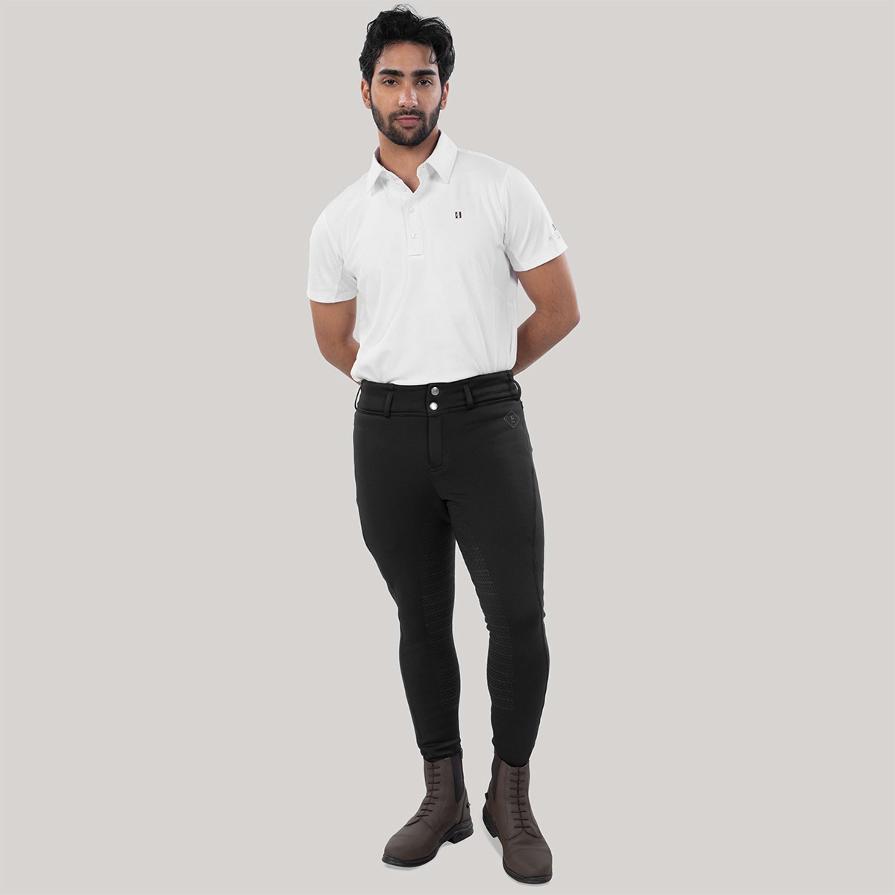 Elvera Equestrian Pantalón de Equitación Teddy Winter Pro Hombres Negro