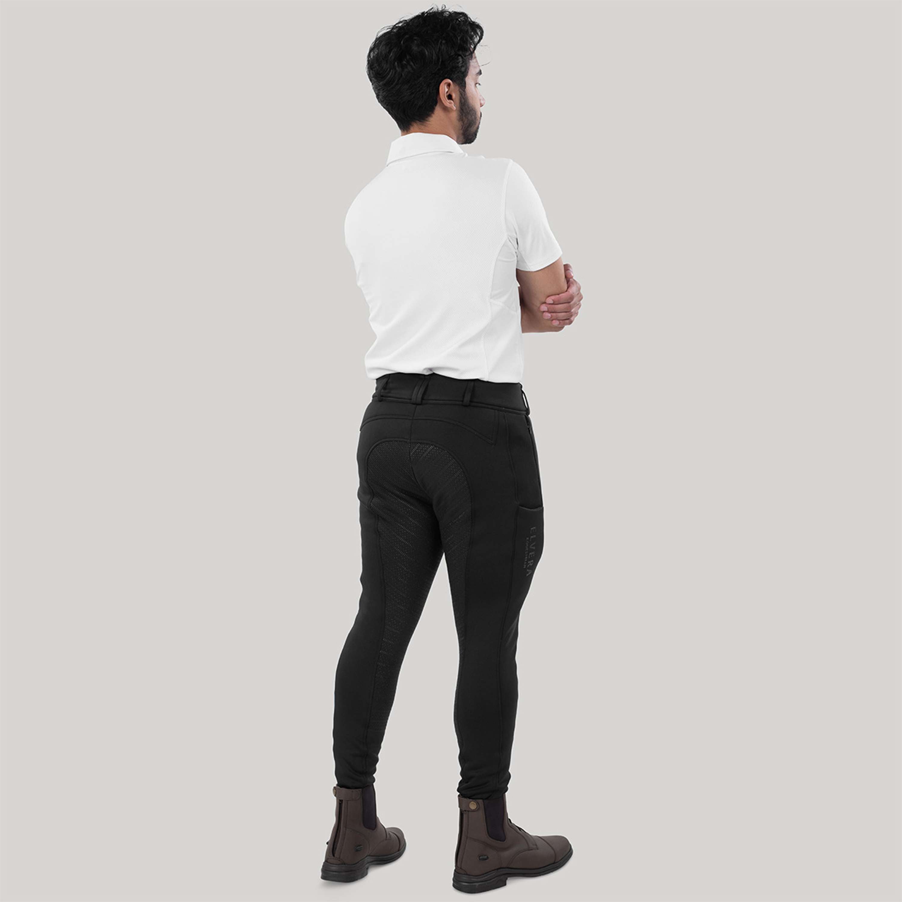 Elvera Equestrian Pantalón de Equitación Teddy Winter Pro Hombres Negro