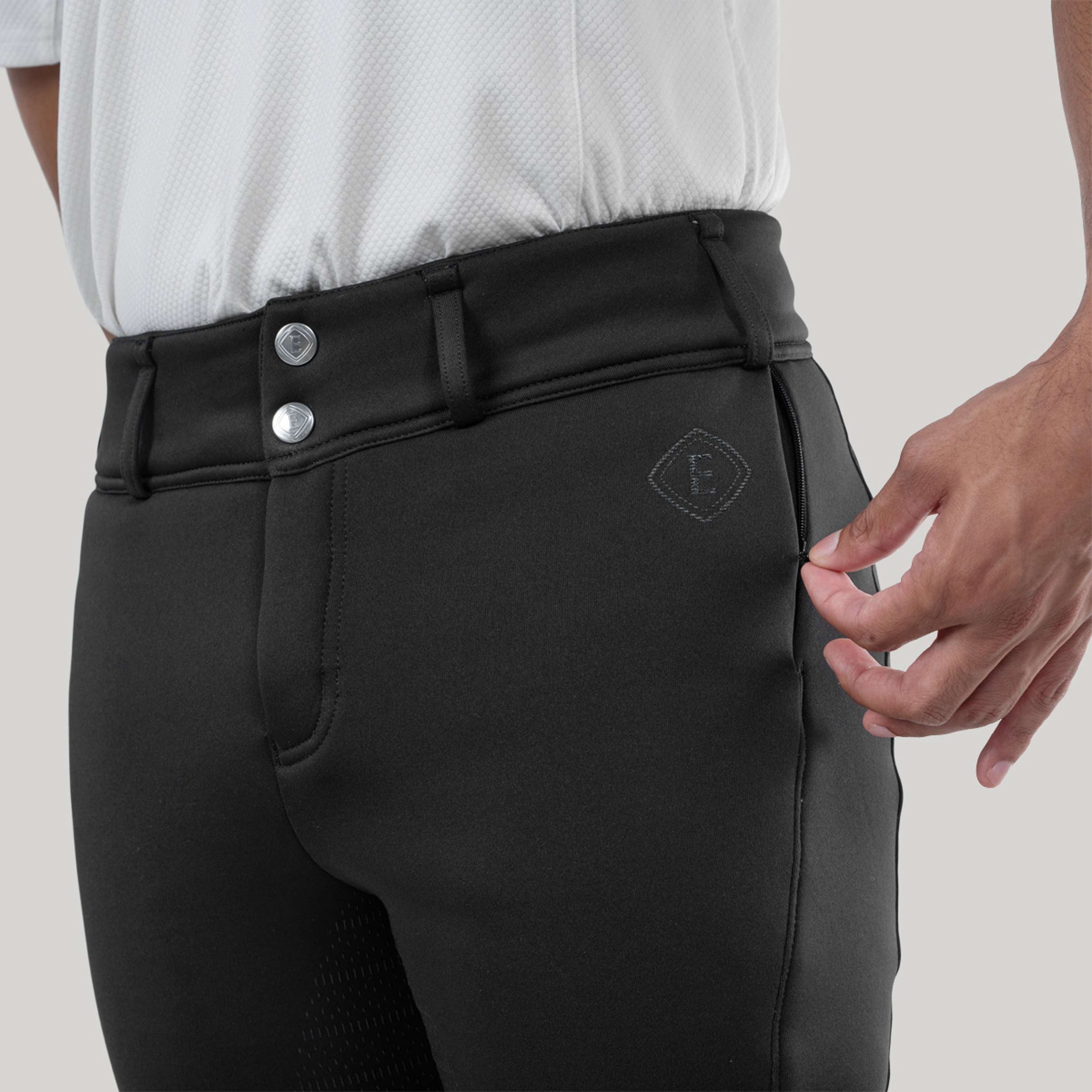 Elvera Equestrian Pantalón de Equitación Teddy Winter Pro Hombres Negro