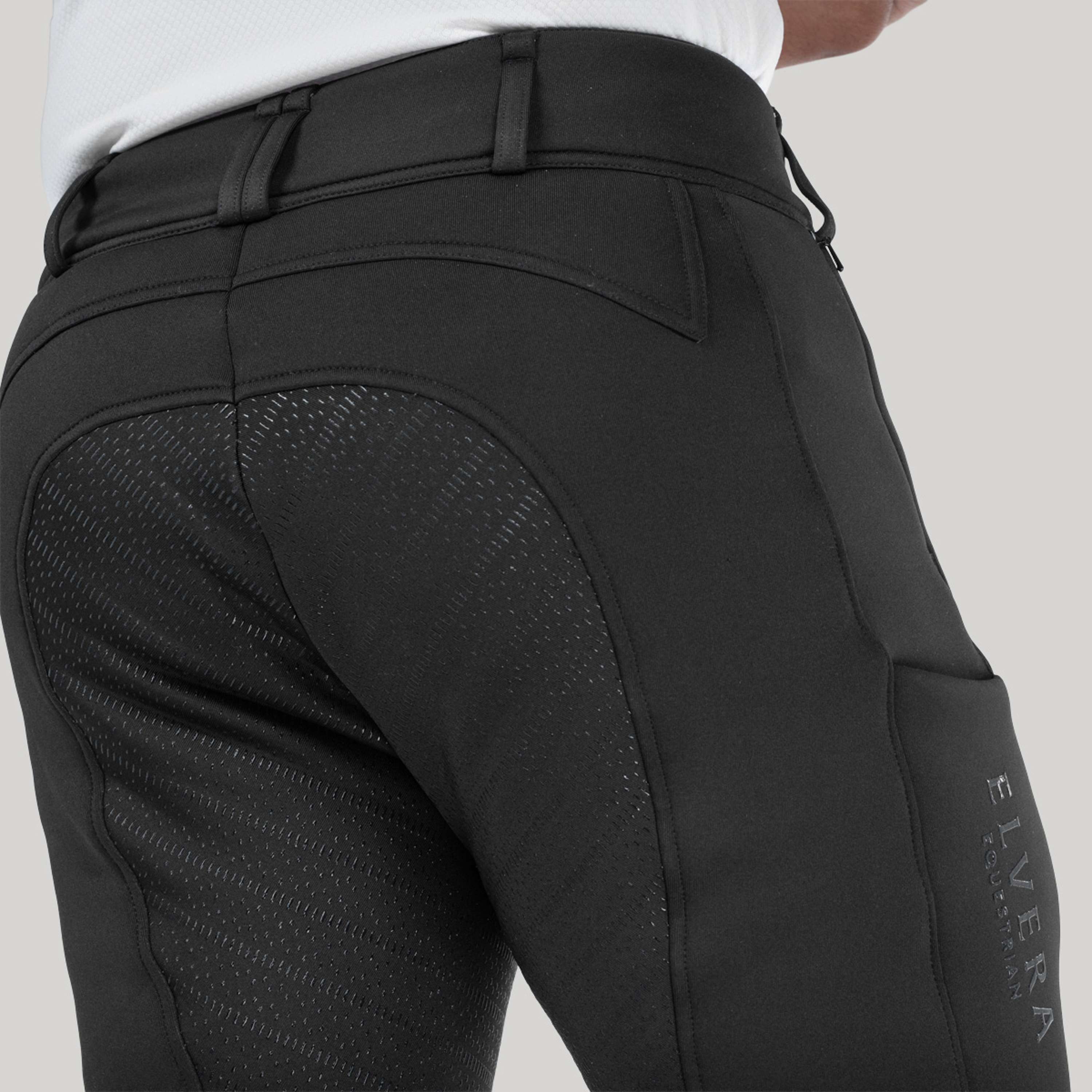 Elvera Equestrian Pantalón de Equitación Teddy Winter Pro Hombres Negro