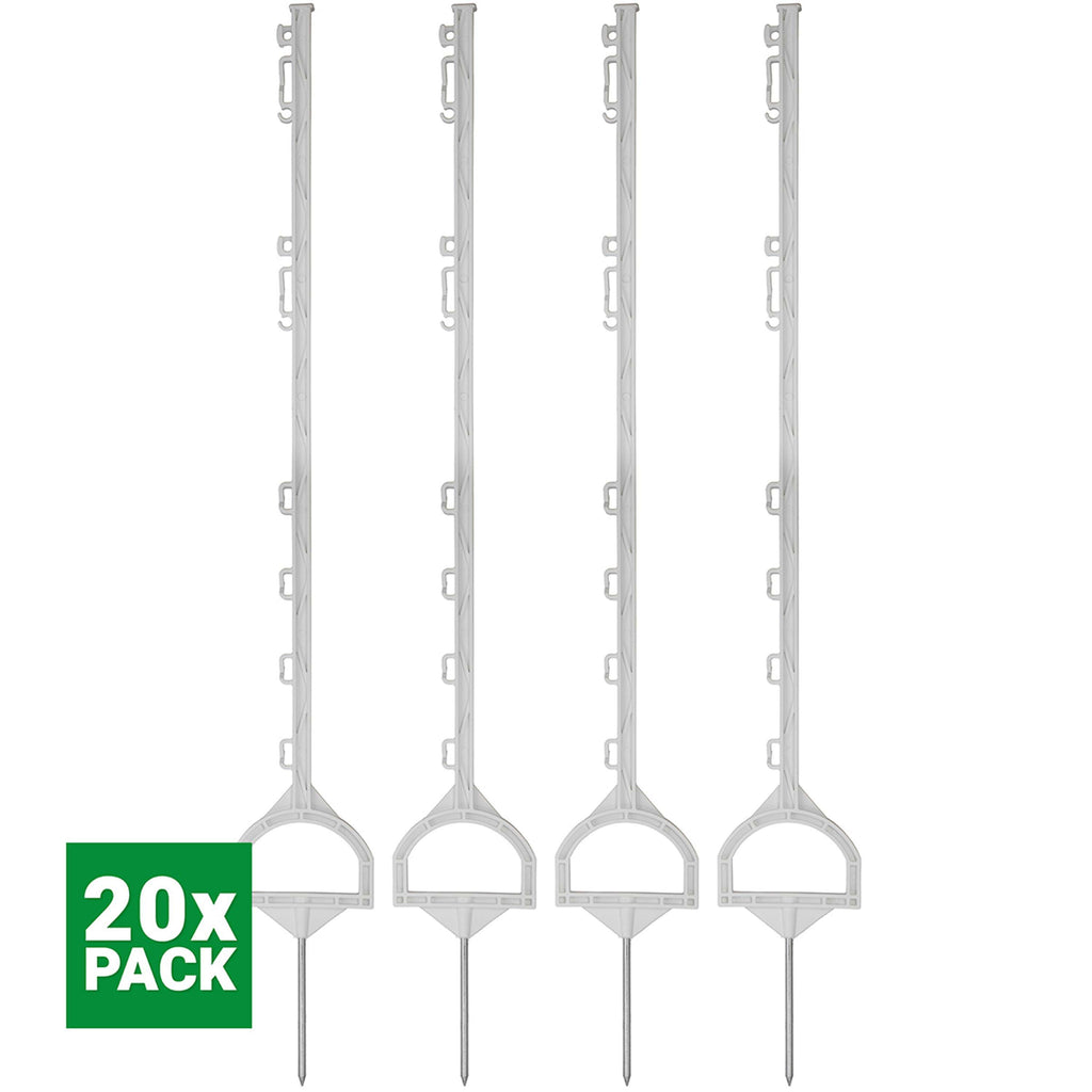 Agradi Power Poste de pradera Entrada 115cm 20 Piezas Blanco