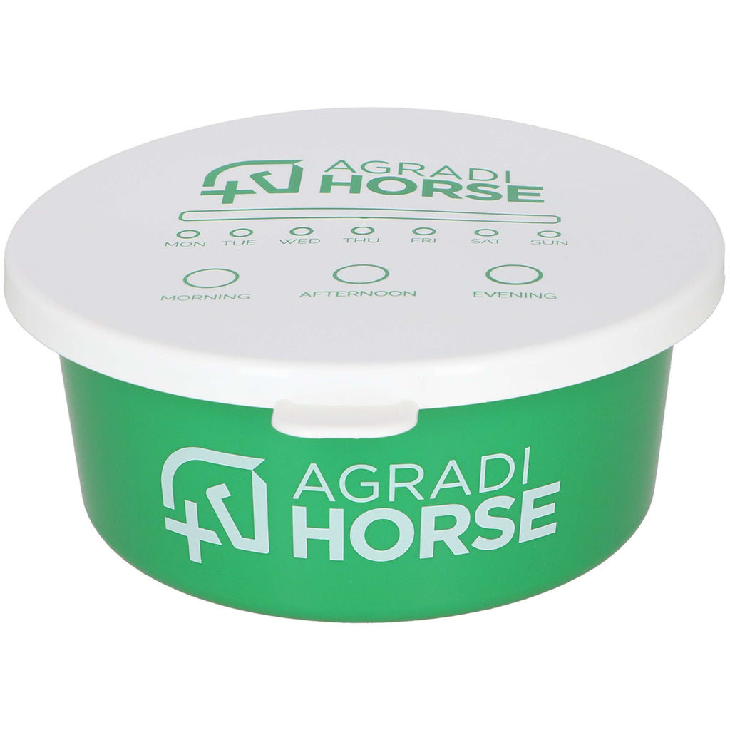 Agradi Horse Plato de comida con Tapa Verde