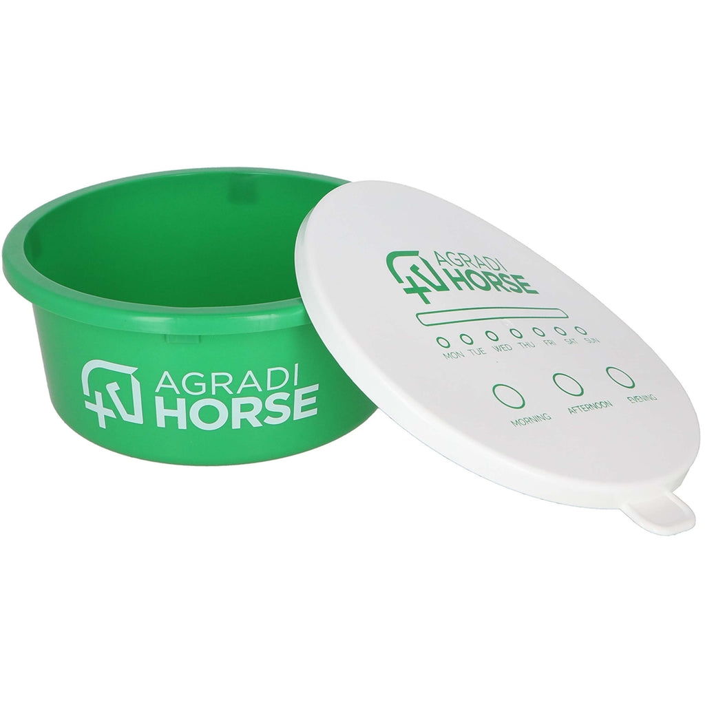 Agradi Horse Plato de comida con Tapa Verde