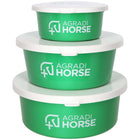 Agradi Horse Plato de comida con Tapa Verde