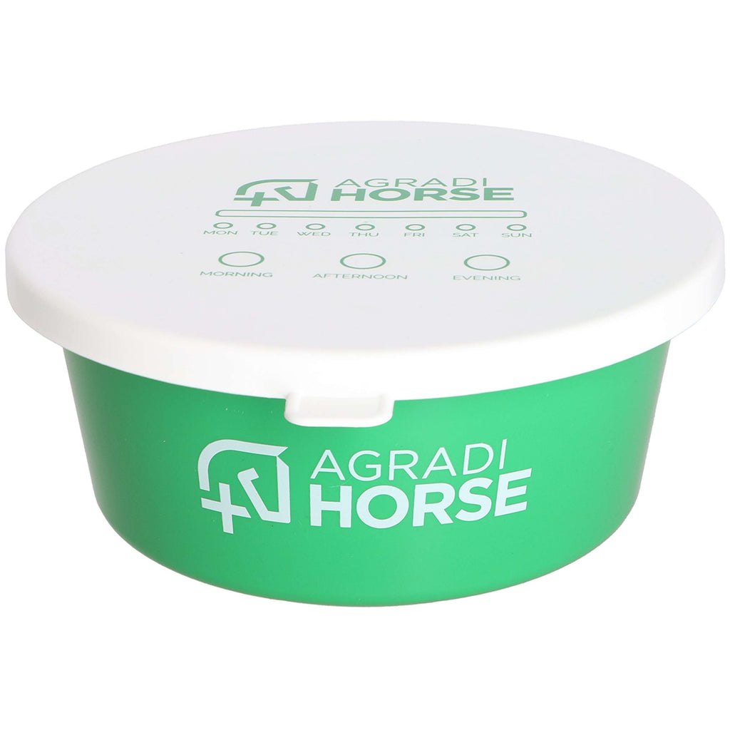 Agradi Horse Plato de comida con Tapa Verde
