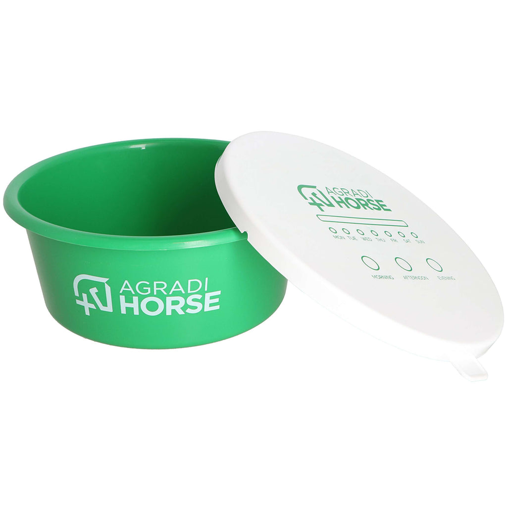 Agradi Horse Plato de comida con Tapa Verde