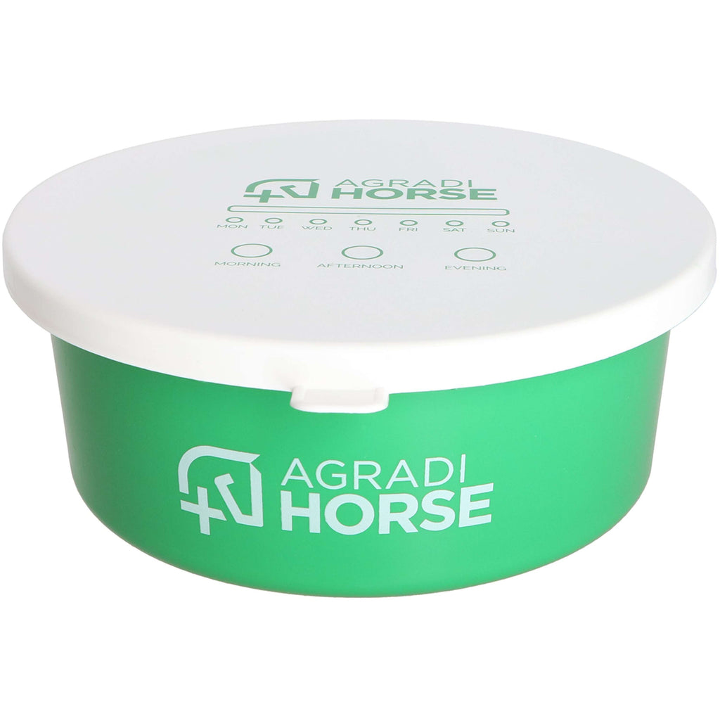 Agradi Horse Plato de comida con Tapa Verde