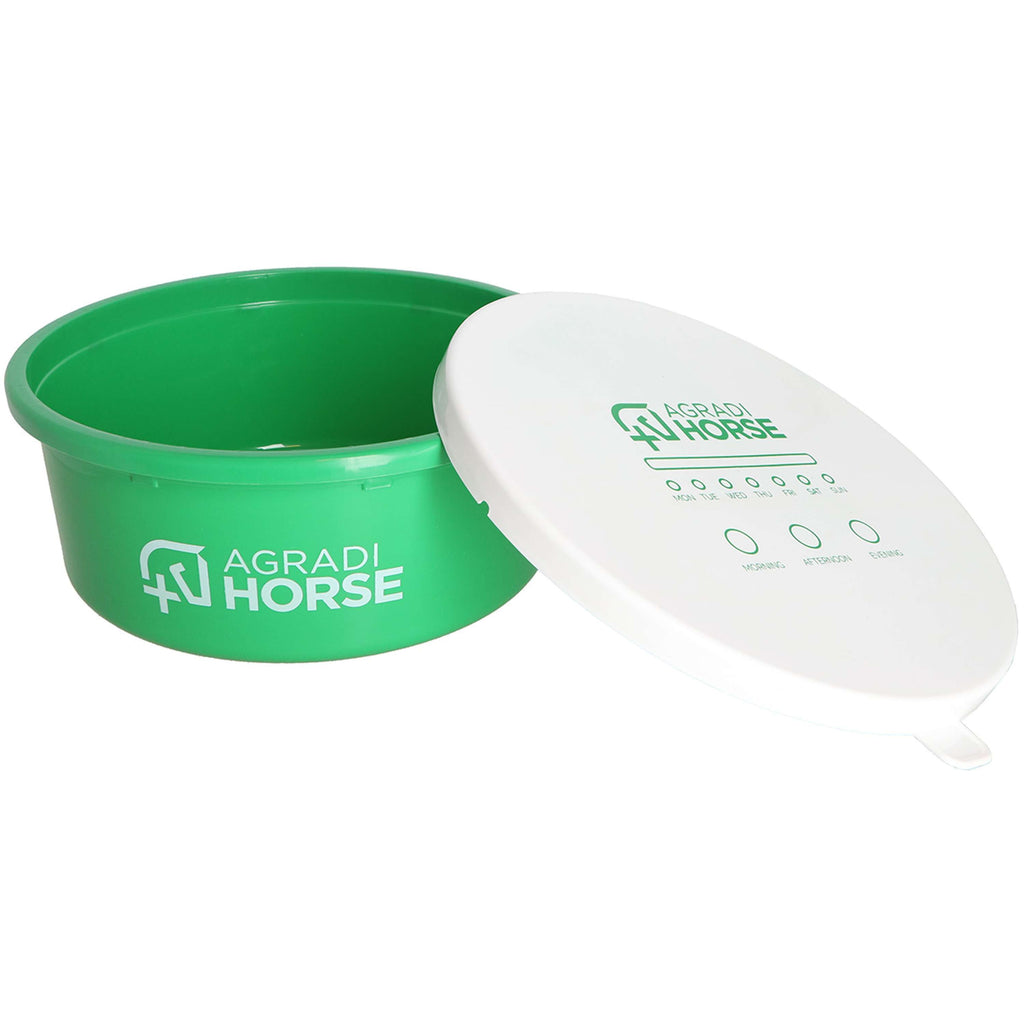 Agradi Horse Plato de comida con Tapa Verde