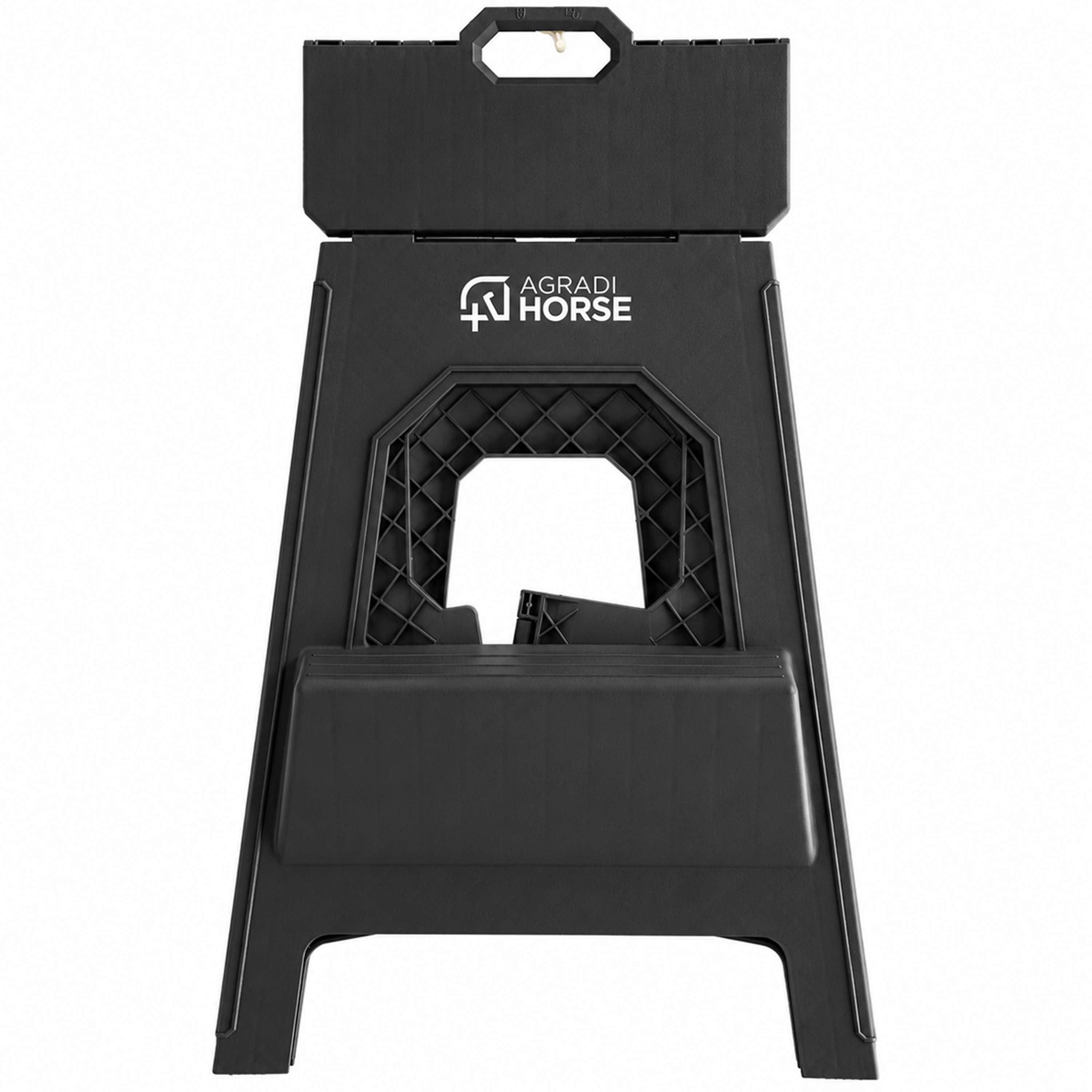 Agradi Horse Escalón/Taburete Plegable XH 49cm Negro