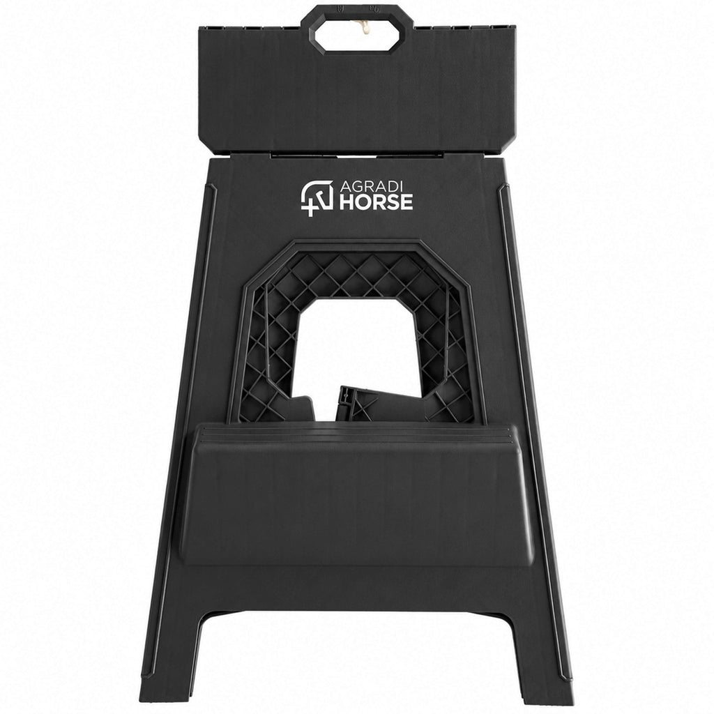 Agradi Horse Escalón/Taburete Plegable XH 49cm Negro