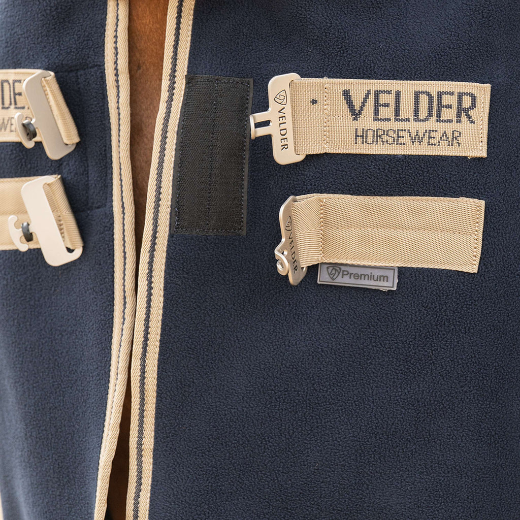 Velder Horsewear Premium Deluxe Fleece Cooler with Collar Navy/Check