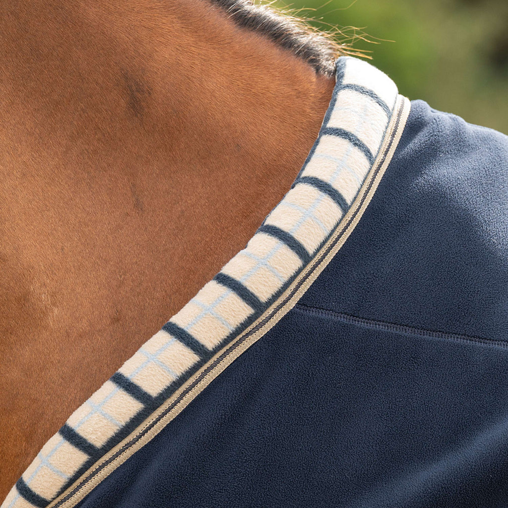 Velder Horsewear Premium Deluxe Fleece Cooler with Collar Navy/Check
