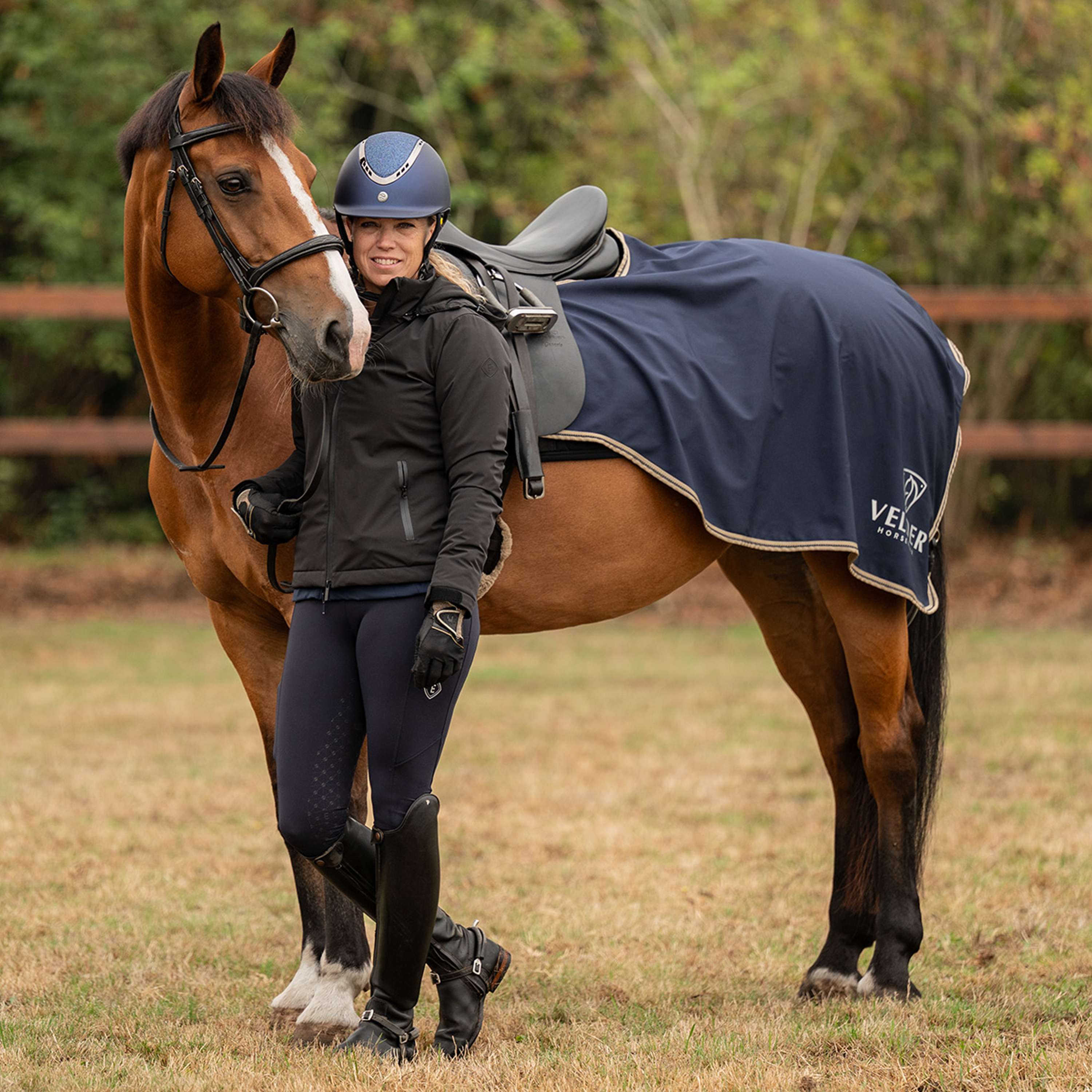 Velder Horsewear Essentials Manta de ejercicio Navy/Dune