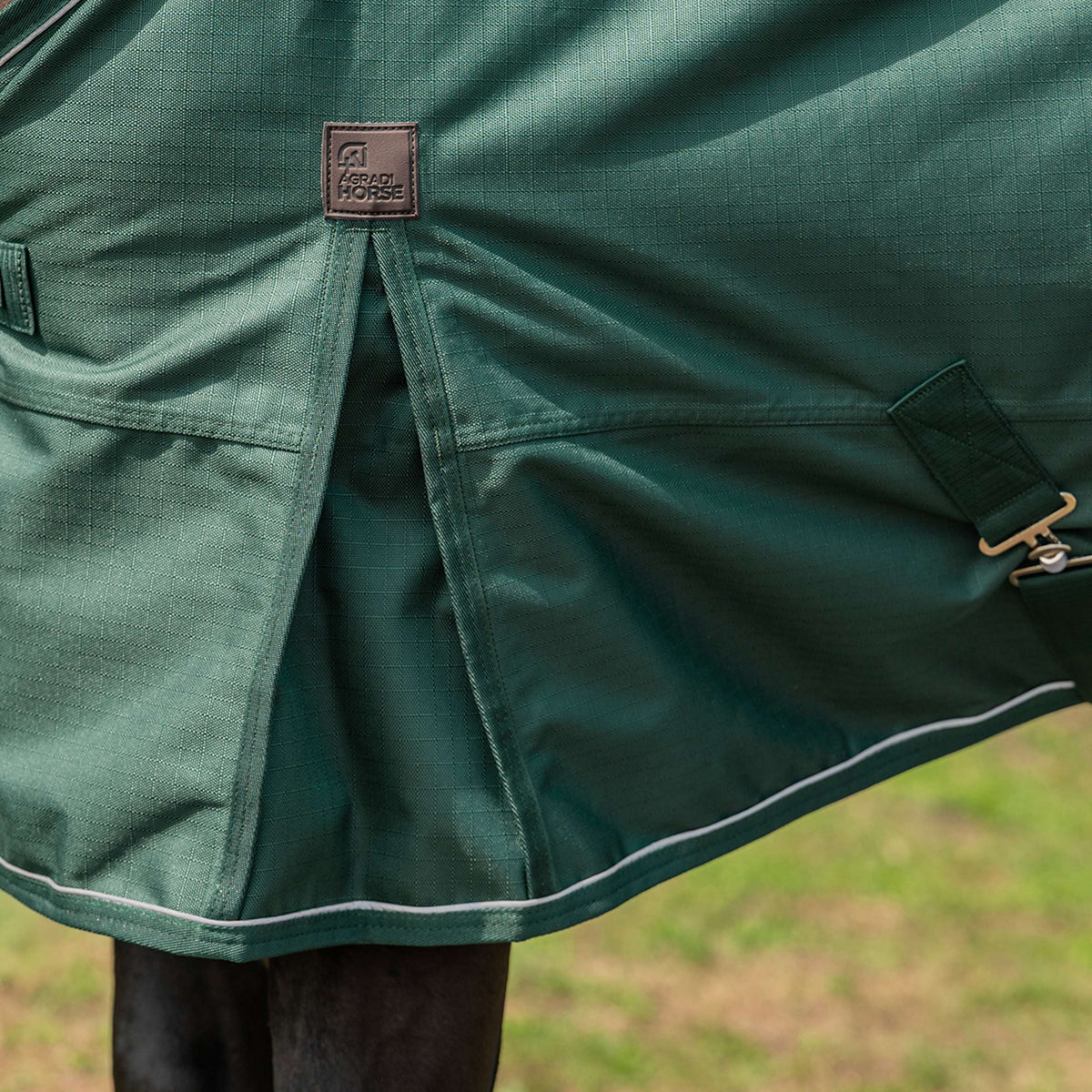 Agradi Horse Alfombra de Exterior 1200D 0gr Banda Reflectante Verde