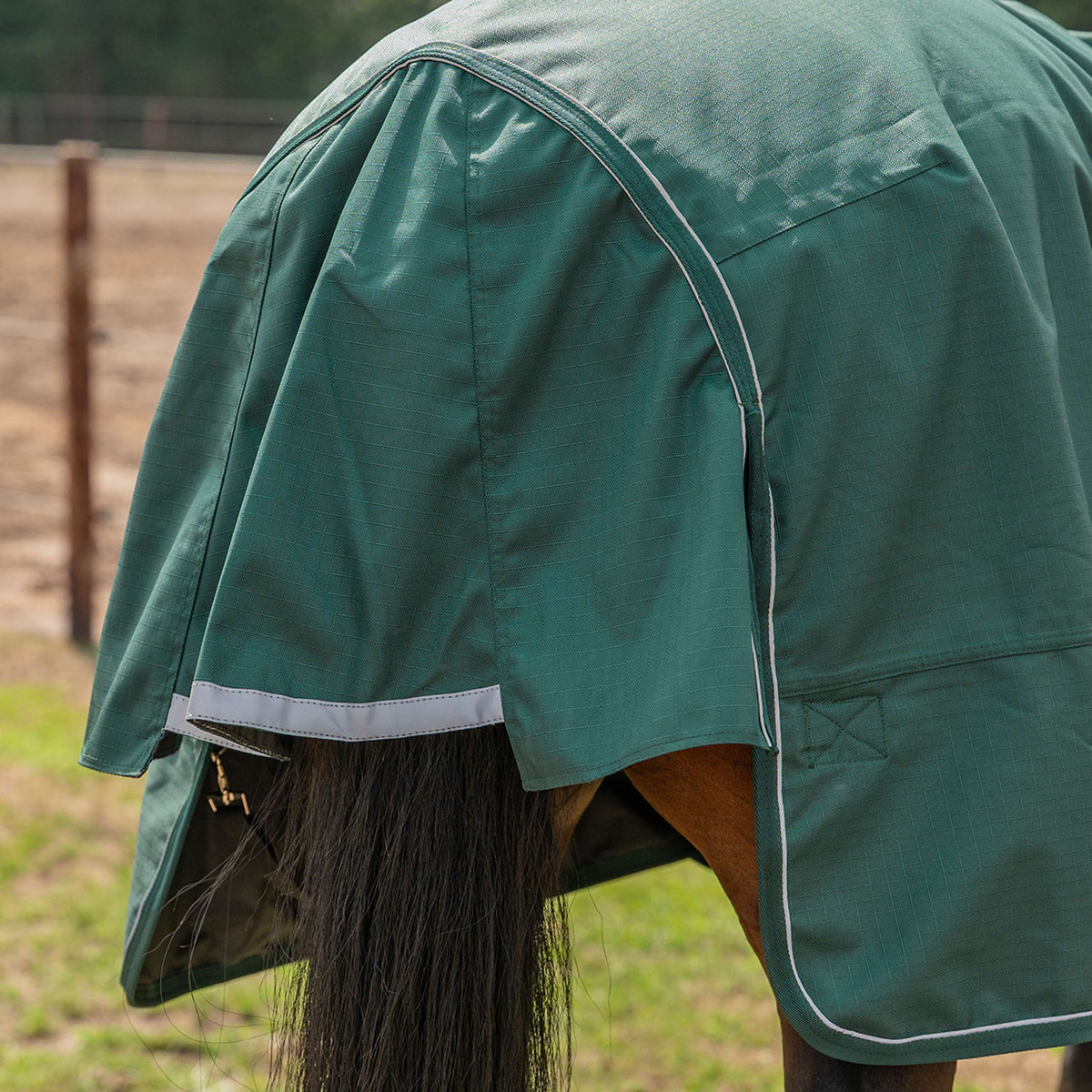 Agradi Horse Alfombra de Exterior 1200D 0gr Banda Reflectante Verde