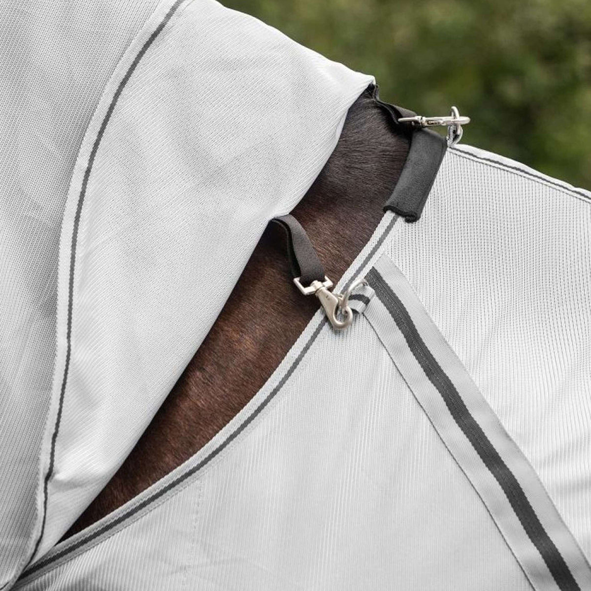 Waldhausen Manta Antimoscas Protect con Cuello Desmontable Plata<>Gris