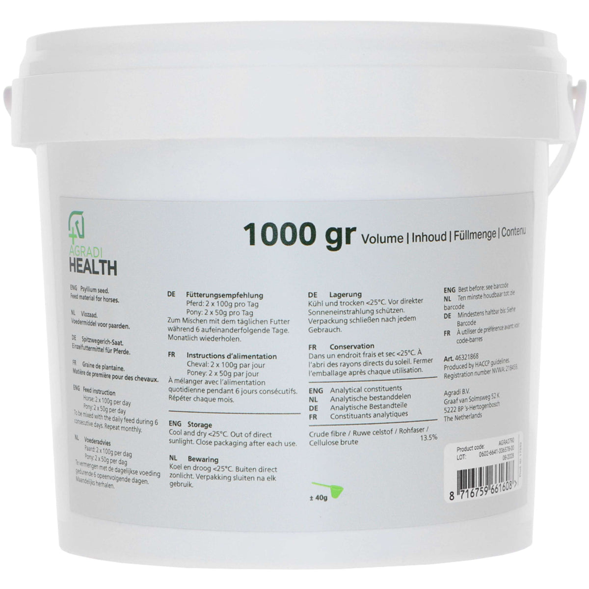 Agradi Health Cáscara de psyllium