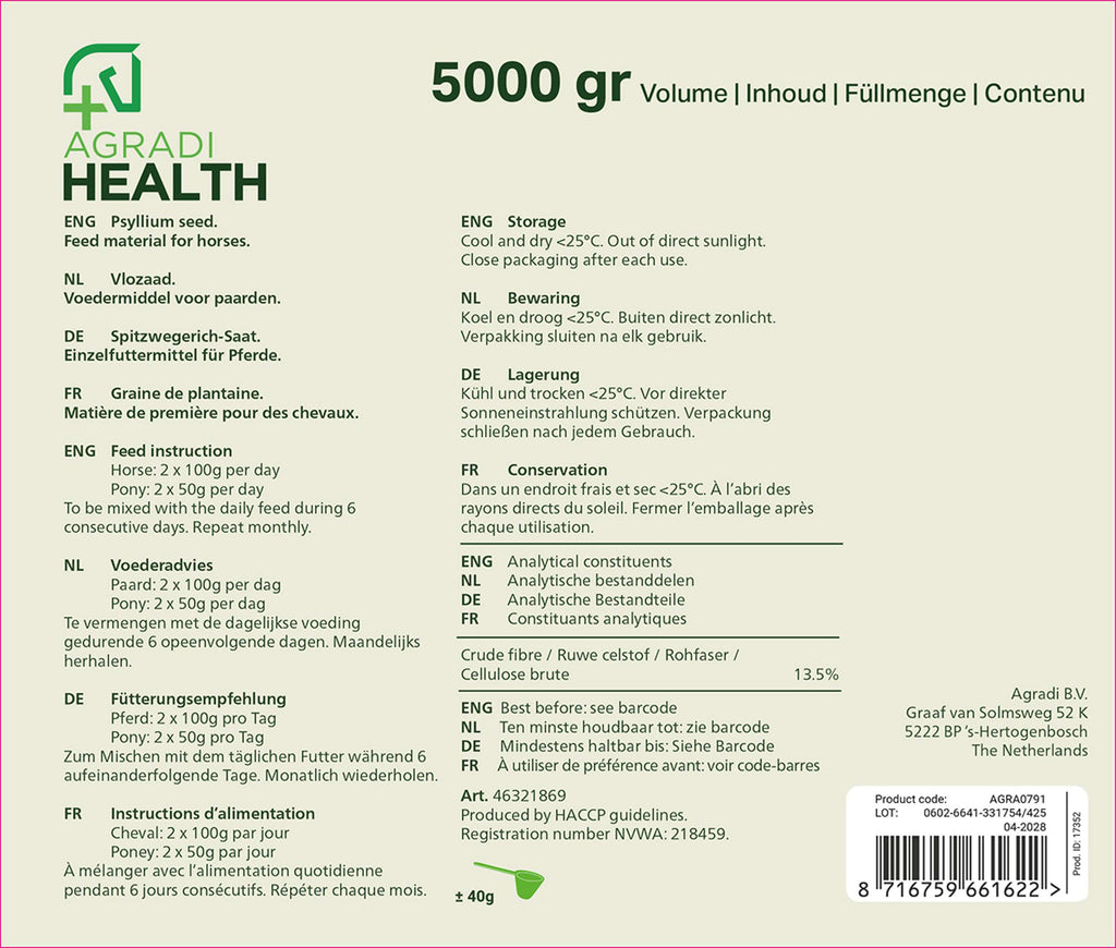 Agradi Health Cáscara de psyllium